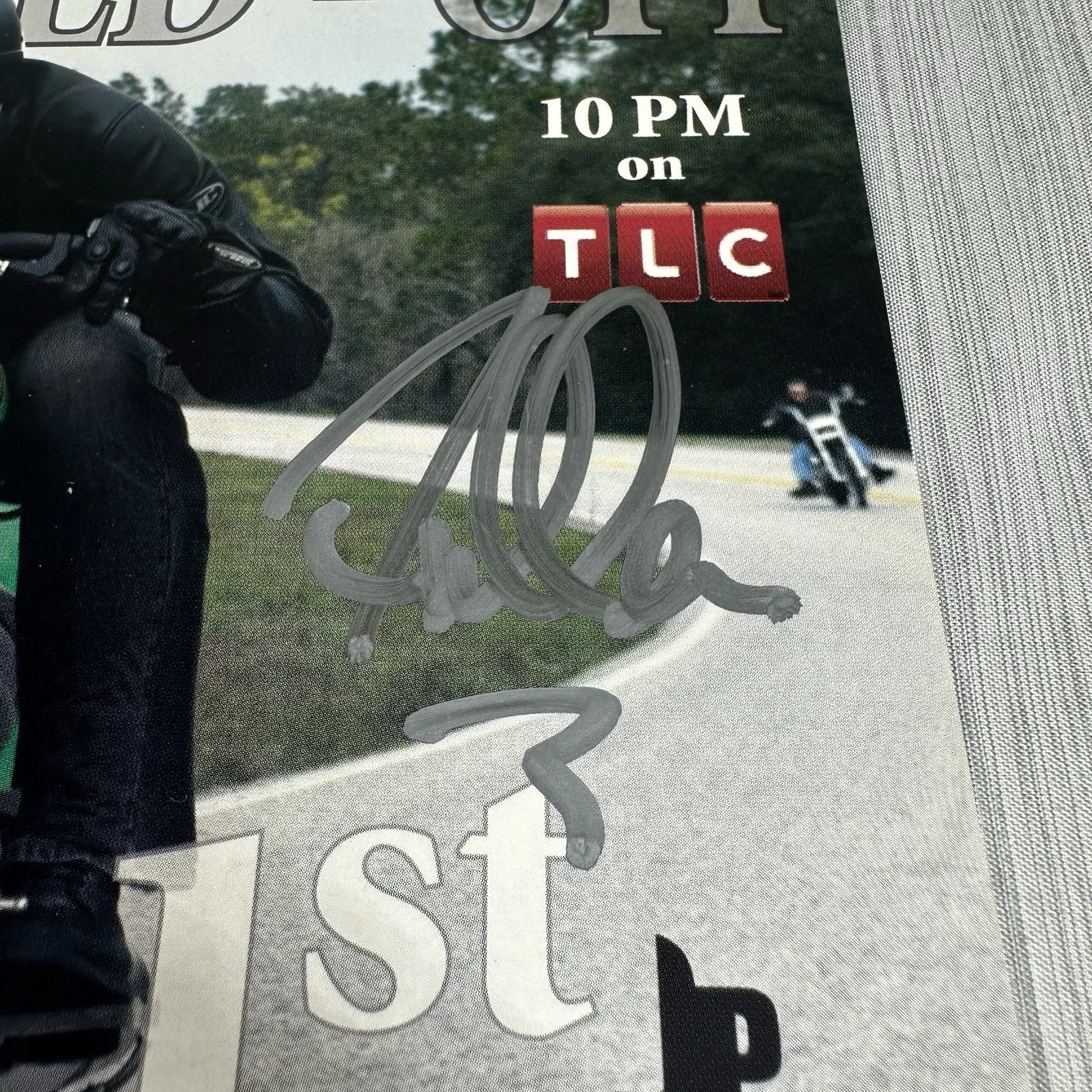 SIGNED Biker Build-Off TLC Advertisement Card Fuller vs Westbury 5.5x8.5, изображение 2
