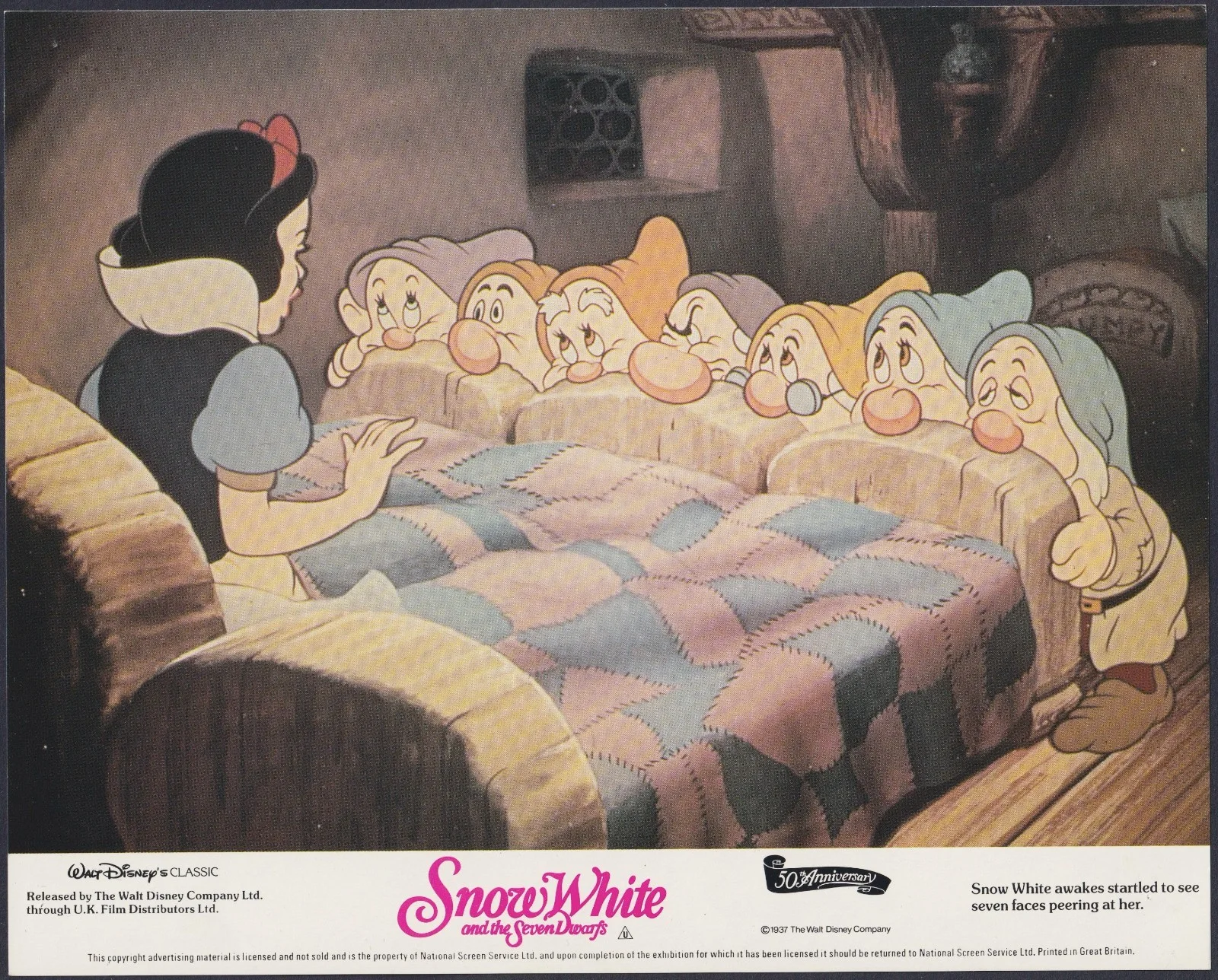 Snow White and the Seven Dwarfs 8x ORIGINAL UK FOH Lobby Cards Walt Disney RR, изображение 4