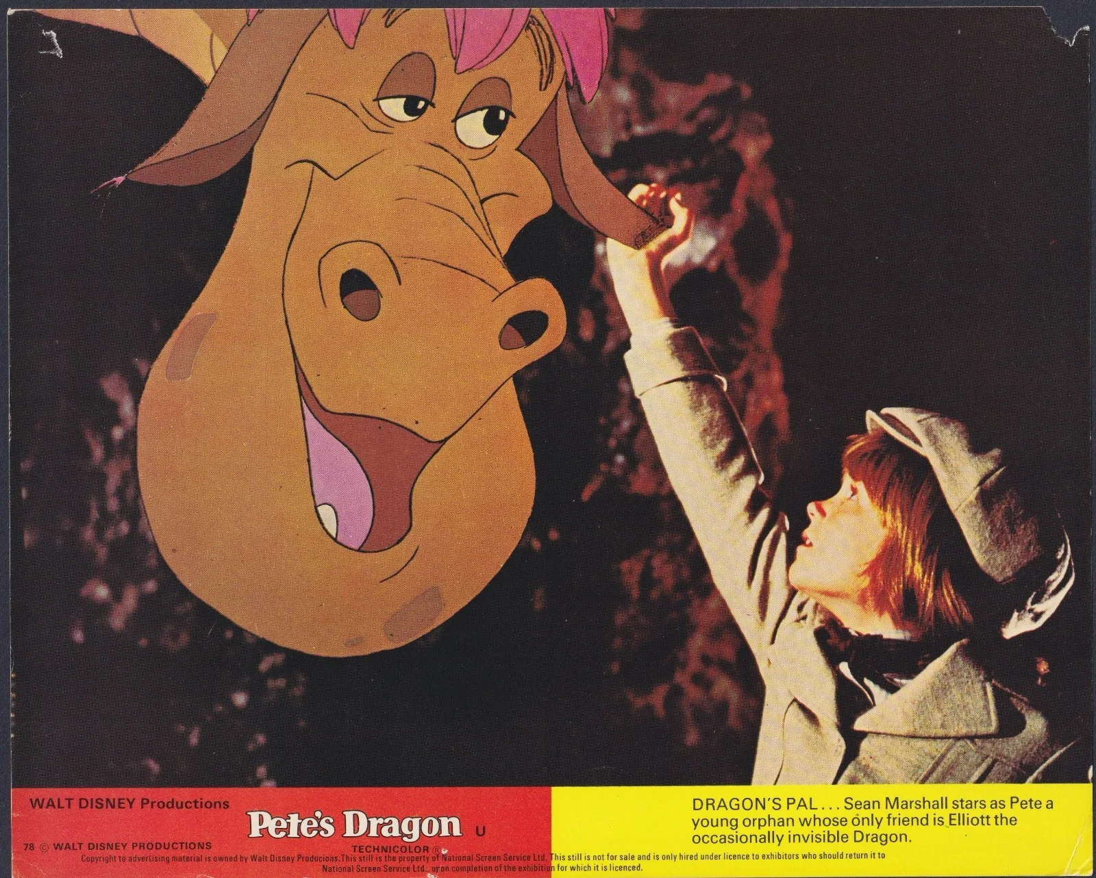 Pete's Dragon 6x ORIGINAL UK FOH Lobby Cards + 2x Stills Walt Disney 1977, изображение 5