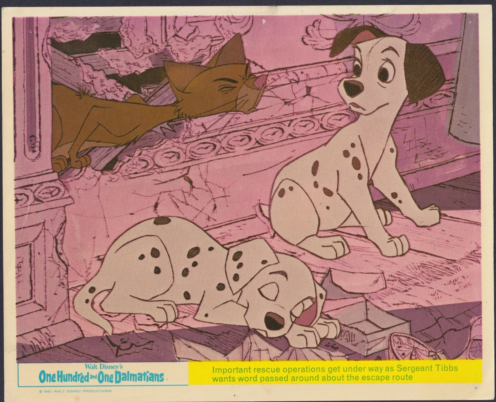 101 Dalmatians 8x ORIGINAL UK FOH Lobby Cards Walt Disney Warren Early RR, изображение 5