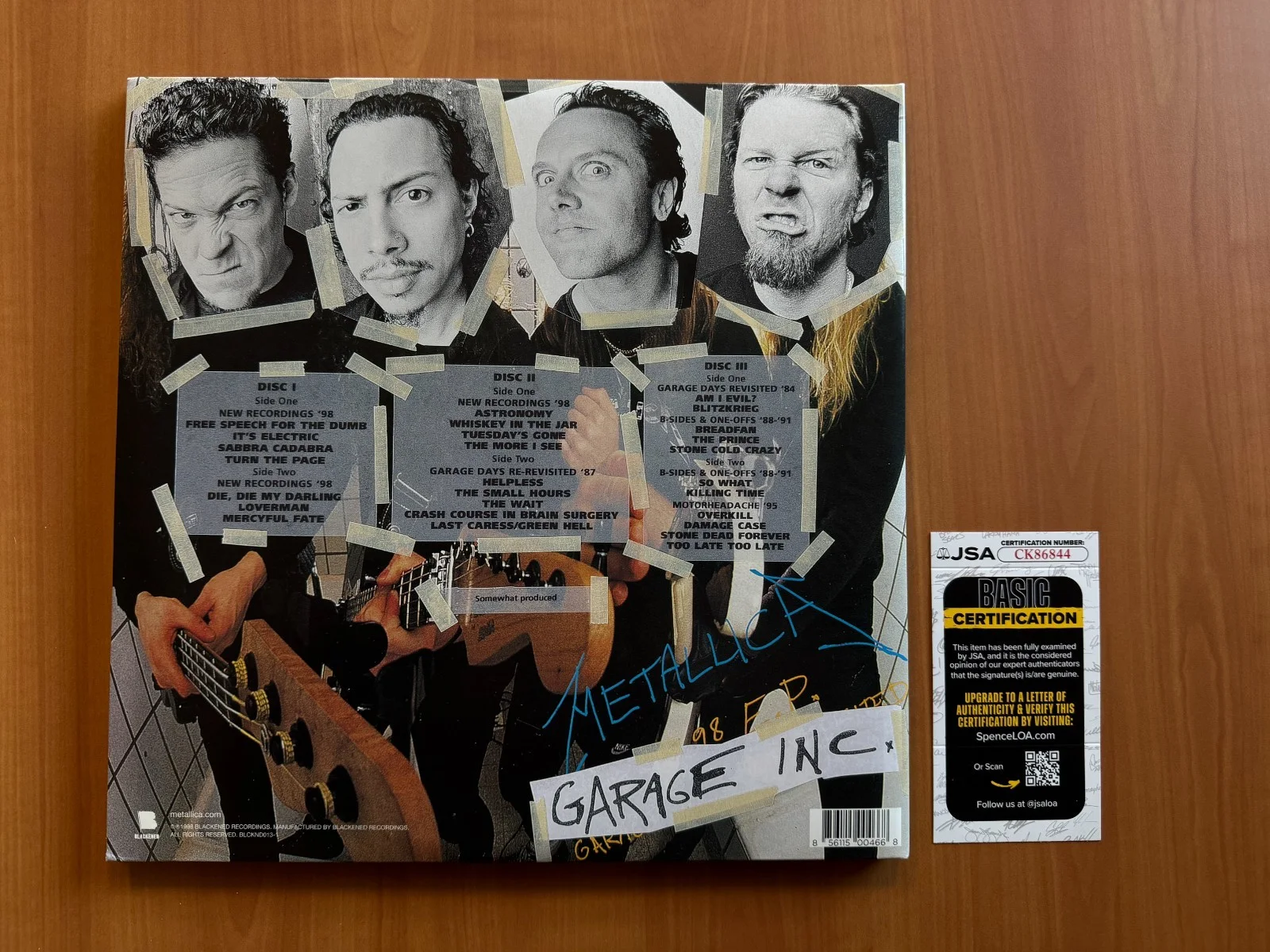 Kirk Hammett Lars Ulrich Signed Autographed LP Garage Inc Metallica JSA COA, изображение 4