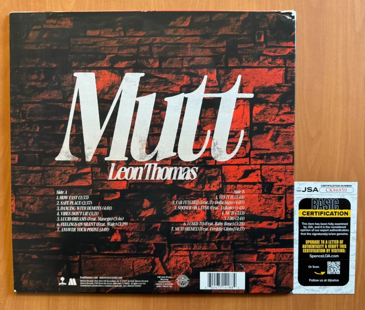 Leon Thomas Signed Autographed Vinyl LP "Mutt" JSA COA Authenticated SEE PHOTOS, image 4