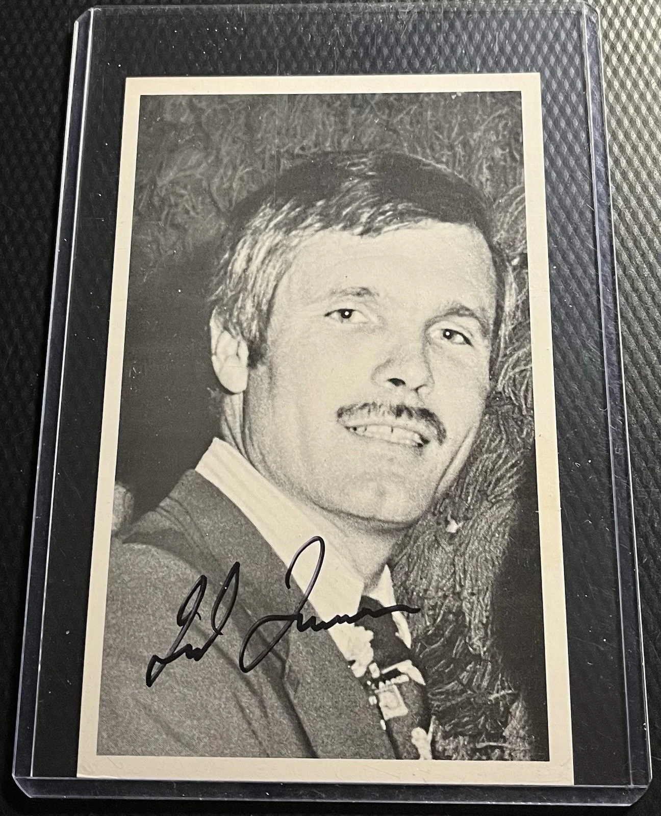 Ted Turner — Ted Turner Media Mogul / Braves Hand-Signed 3x5 Photo Card w/ Top Loader & COA, image 3