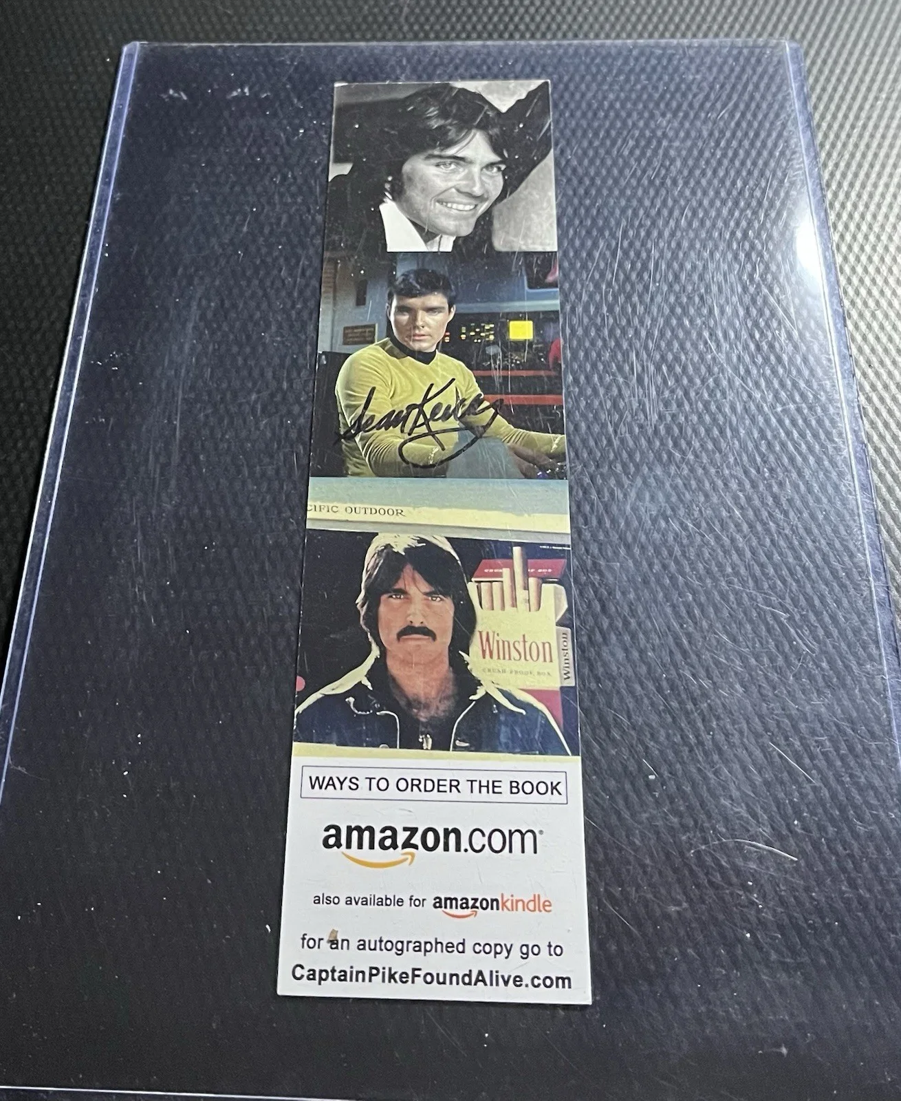 Sean Kelley — Sean Kenney aka Star Trek Voyager Captain Pike Signed Bookmark w/ Top Loader COA, image 3