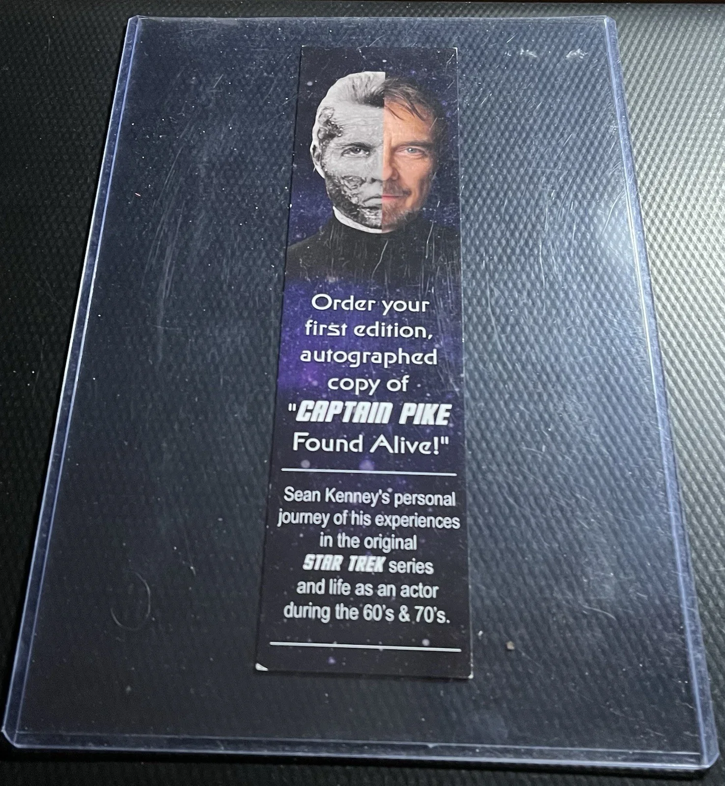 Sean Kelley — Sean Kenney aka Star Trek Voyager Captain Pike Signed Bookmark w/ Top Loader COA, image 4