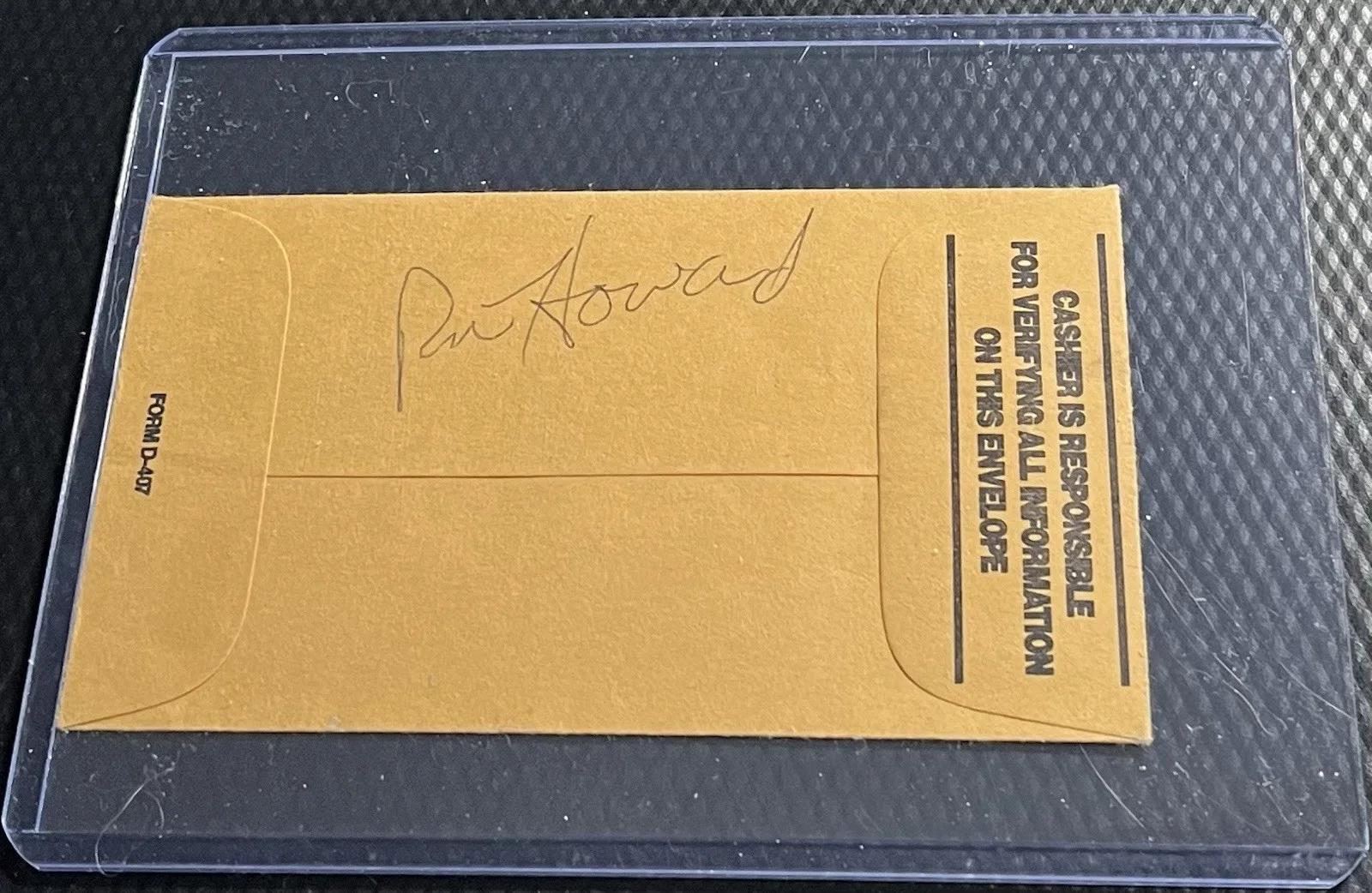 Ron Howard — Ron Howard Legendary Actor & Director Signed Tix Envelope w/ Top Loader & COA, изображение 4