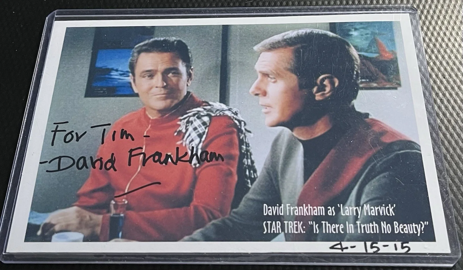 David Frankham — David Frankham aka Larry Marvick Star Trek Hand-Signed 4x6 Photo Top Loader, COA, image 3