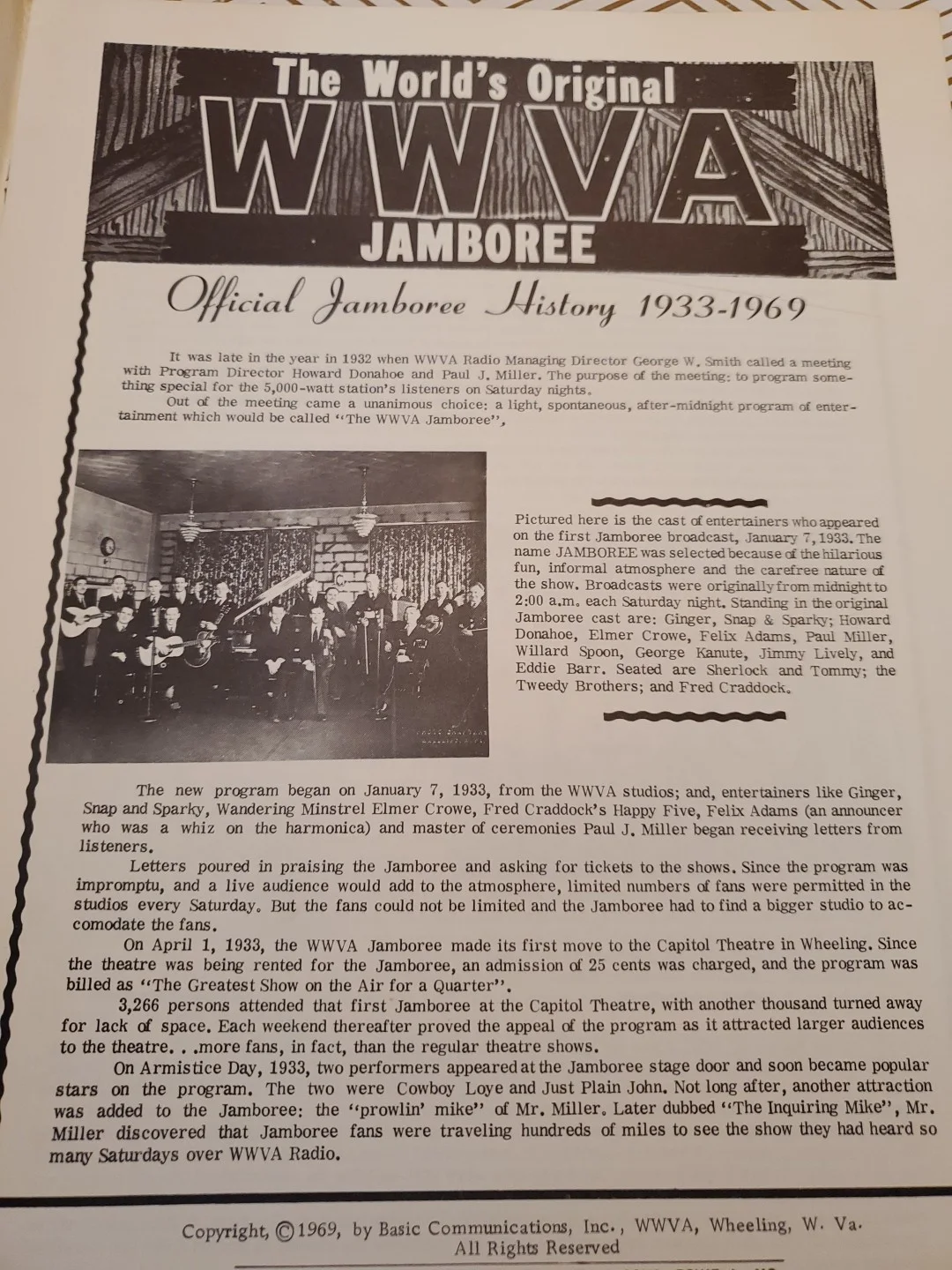 1969 WWVA Radio Jamboree History Picture Book West Virginia 30 Pages, изображение 2