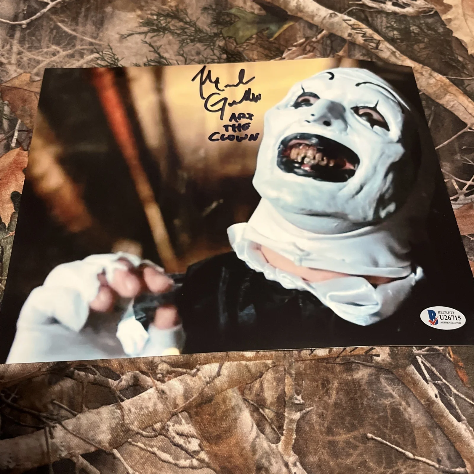 Mike Giannelli Autographed 8x10 Photo Terrifier Art the Clown, BECKETT Authentic, image 2