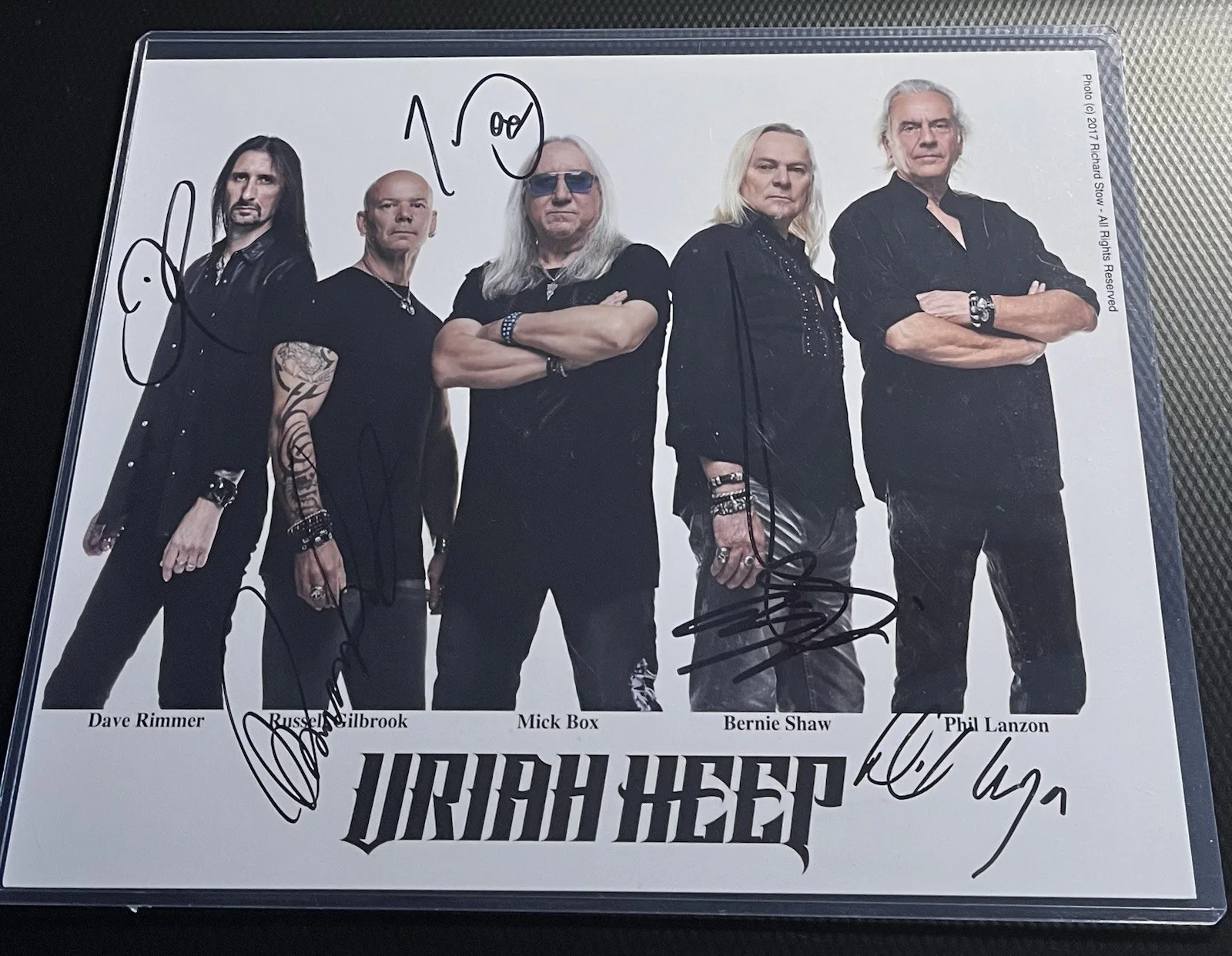 2017 Uriah Heep All 5 Band Members Signed 8x10 Photograph w/ Top Loader & COA, image 3