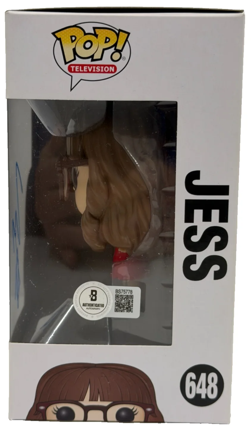 Zooey Deschanel — Zooey Deschanel Signed Jess Funko New Girl Authentic Autograph Beckett, изображение 2