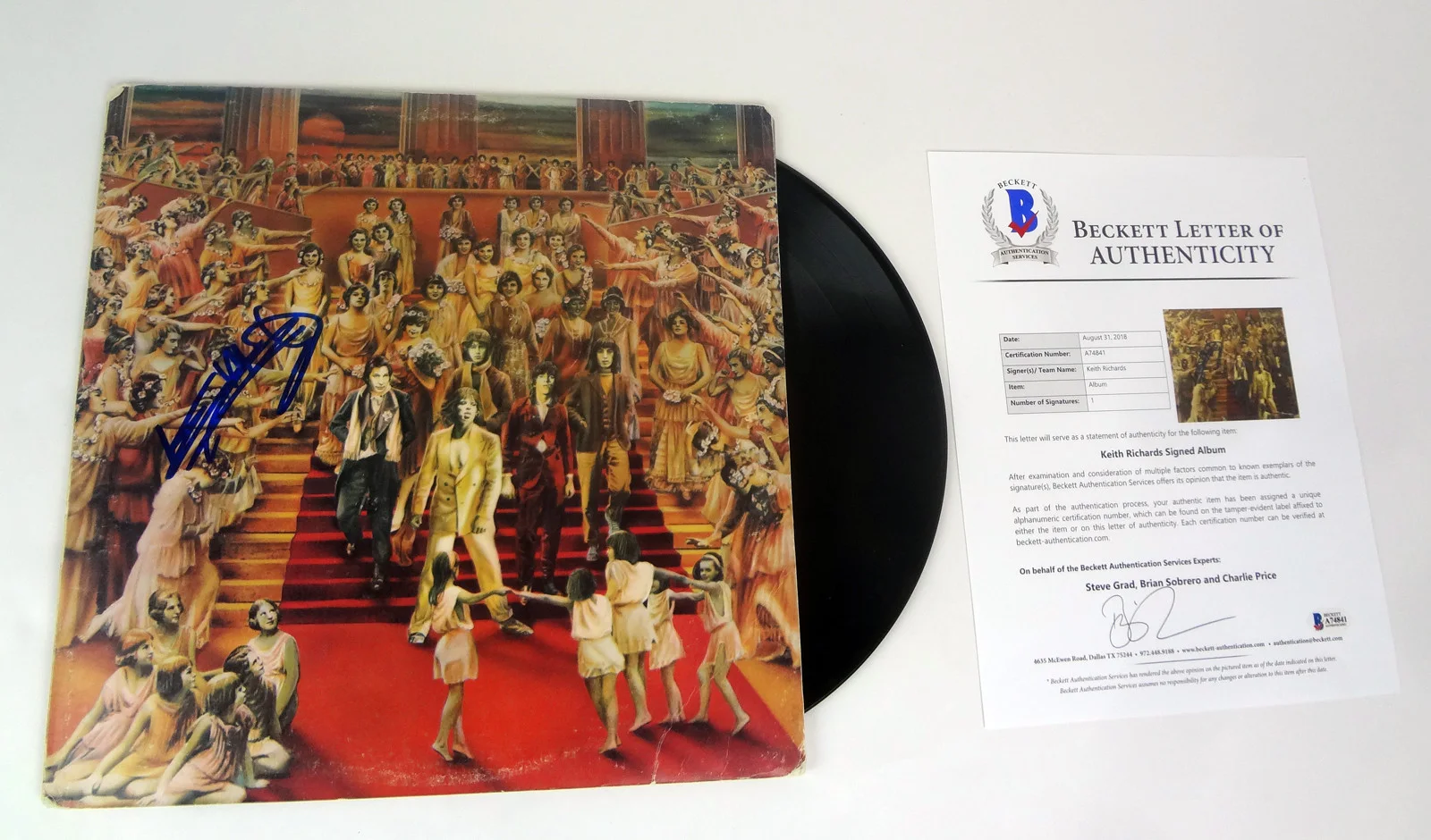 Keith Richards — Keith Richards Rolling Stones Signed It's Only Rock And Roll Album Beckett COA