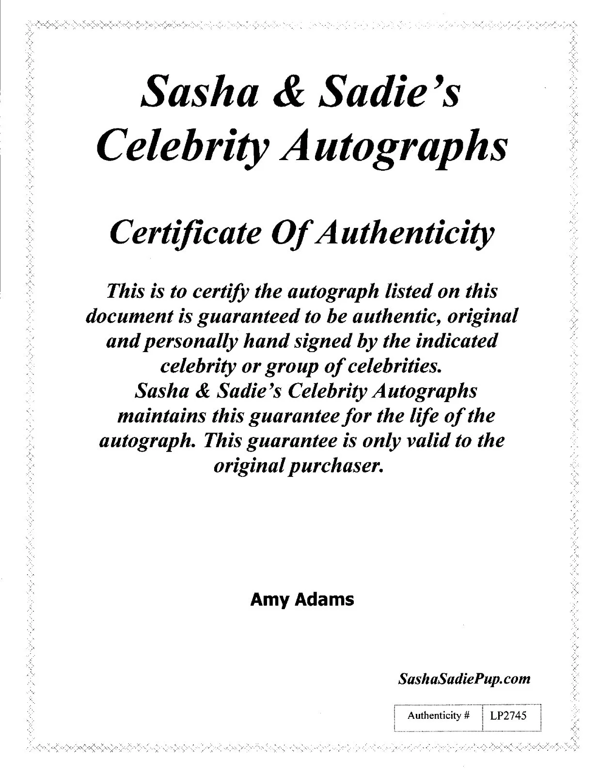 Amy Adams — Amy Adams Autographed Photo 7 w/ COA, image 2