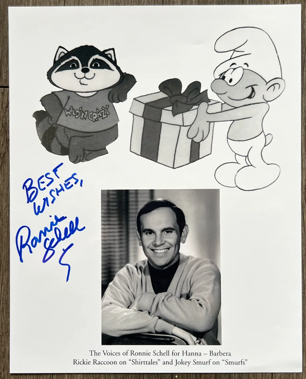 Ronnie Schell — RONNIE SCHELL - VOICE OVER ARTIST - SIGNED - AUTOGRAPH PHOTO 8" x 1 0"