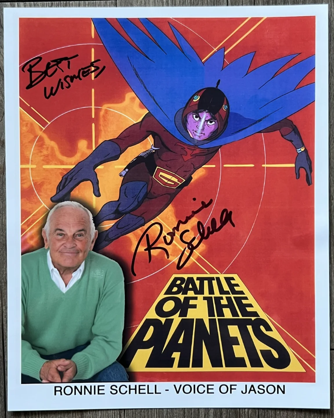 Ronnie Schell — JASON - BATTLE OF THE PLANETS - RONNIE SCHELL SIGNED - AUTOGRAPH PHOTO 8" x 1 0"