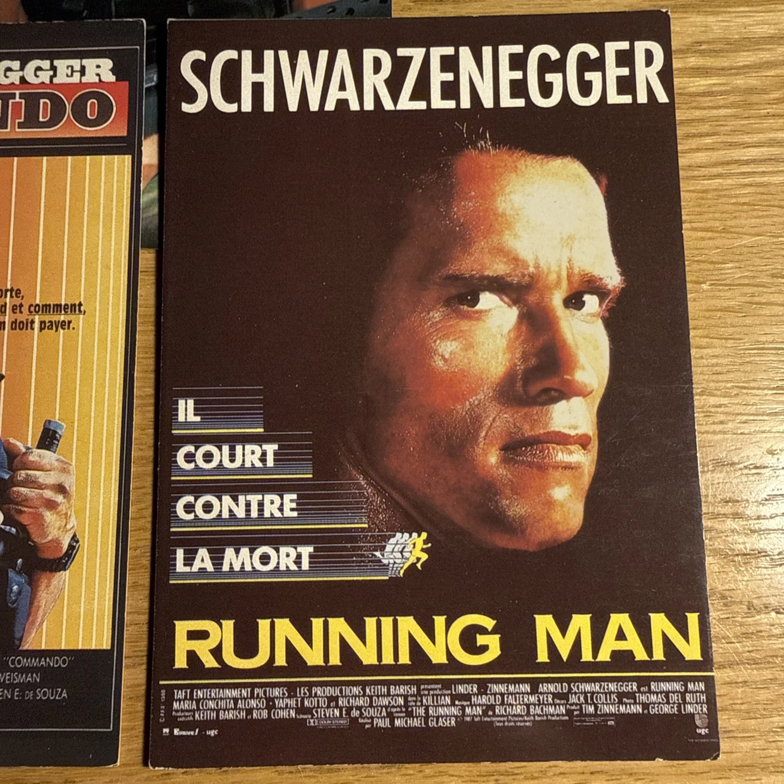 Arnold Schwarzenegger French Postcards Set of 3 Commando Running Man Vintage, image 3