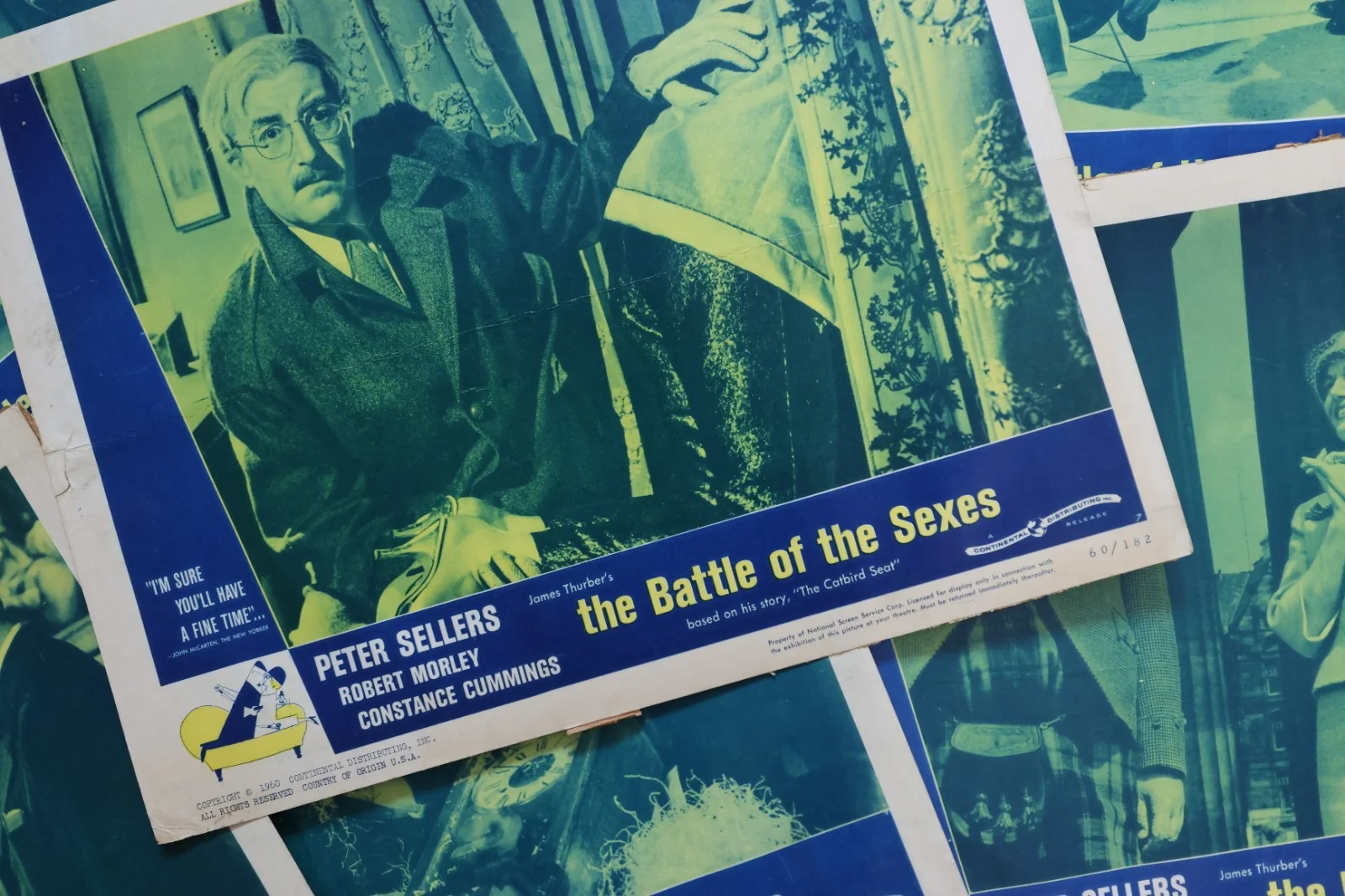 Battle of the Sexes 7 US Lobby Cards 1960 Peter Sellers, Robert Morley, изображение 2