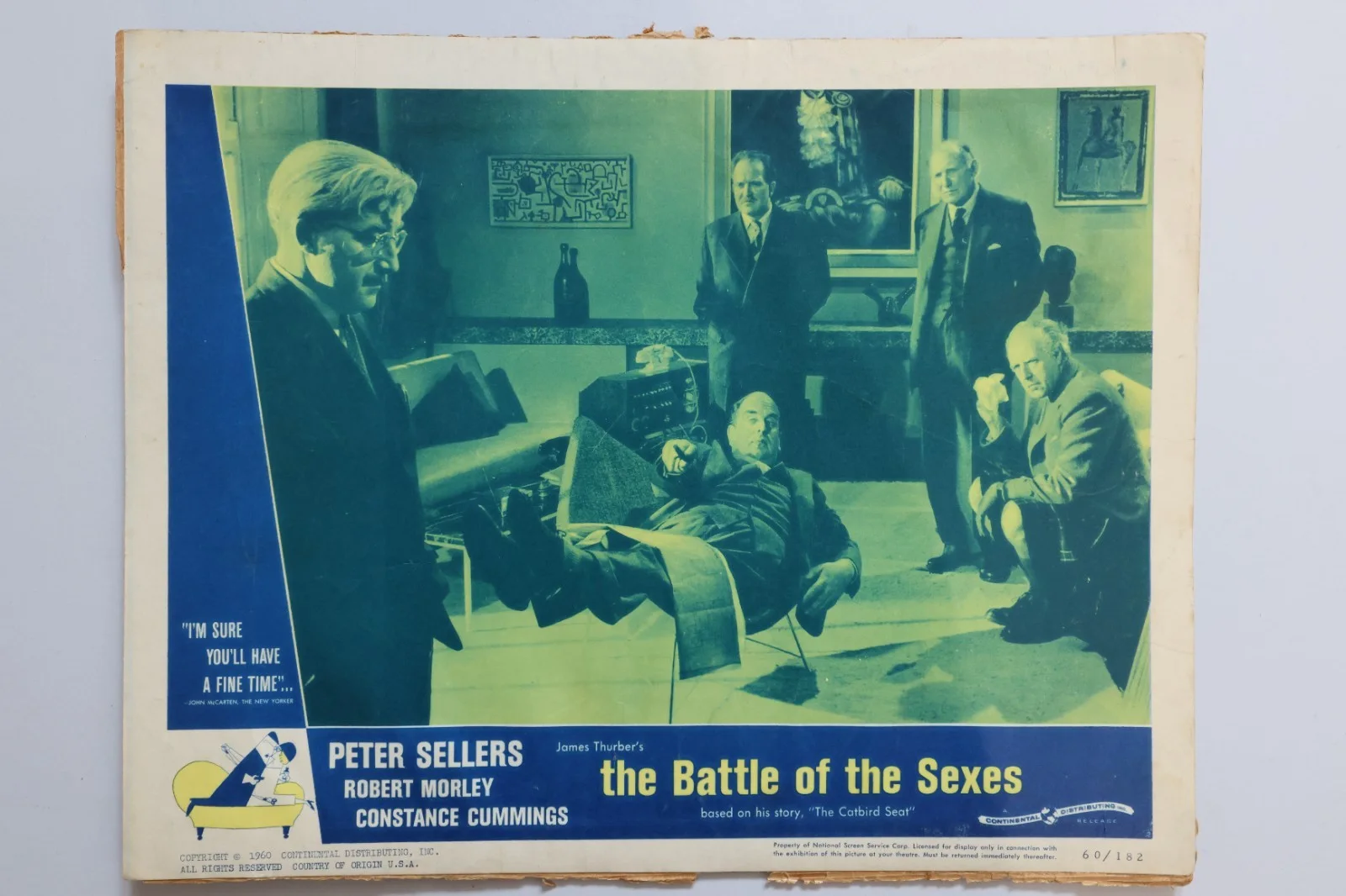 Battle of the Sexes 7 US Lobby Cards 1960 Peter Sellers, Robert Morley, изображение 3
