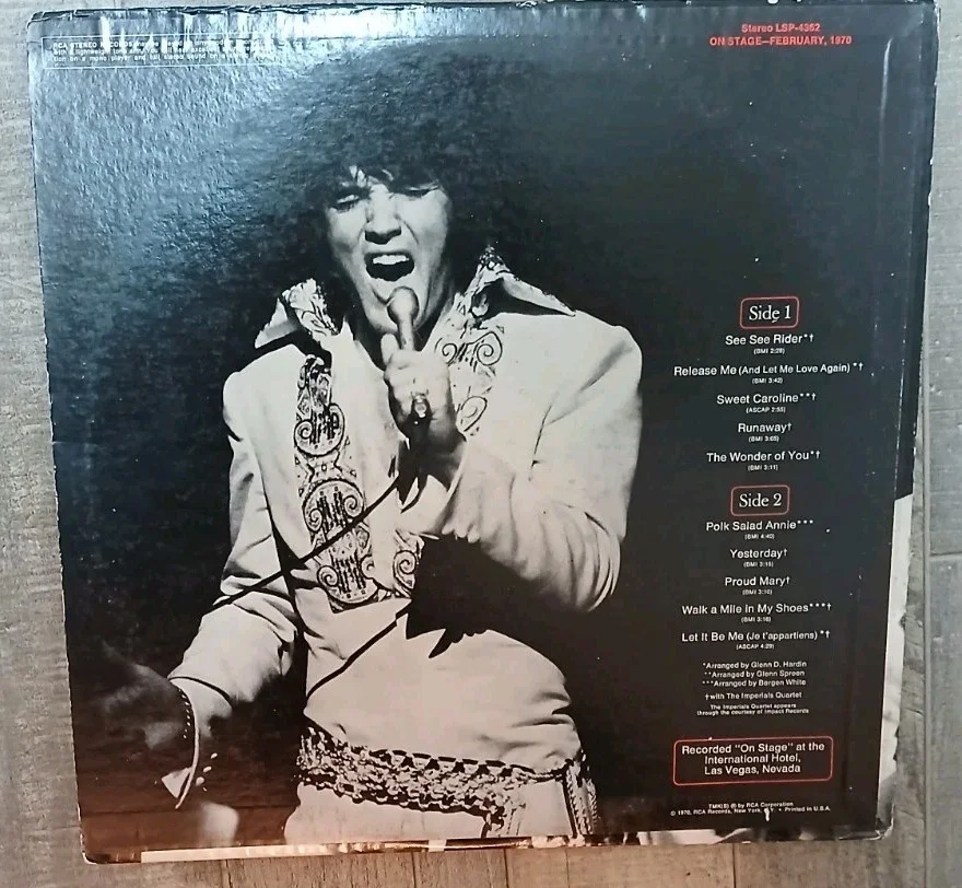Elvis Presley - On Stage 11x Signed Autographed Album Cover, image 5