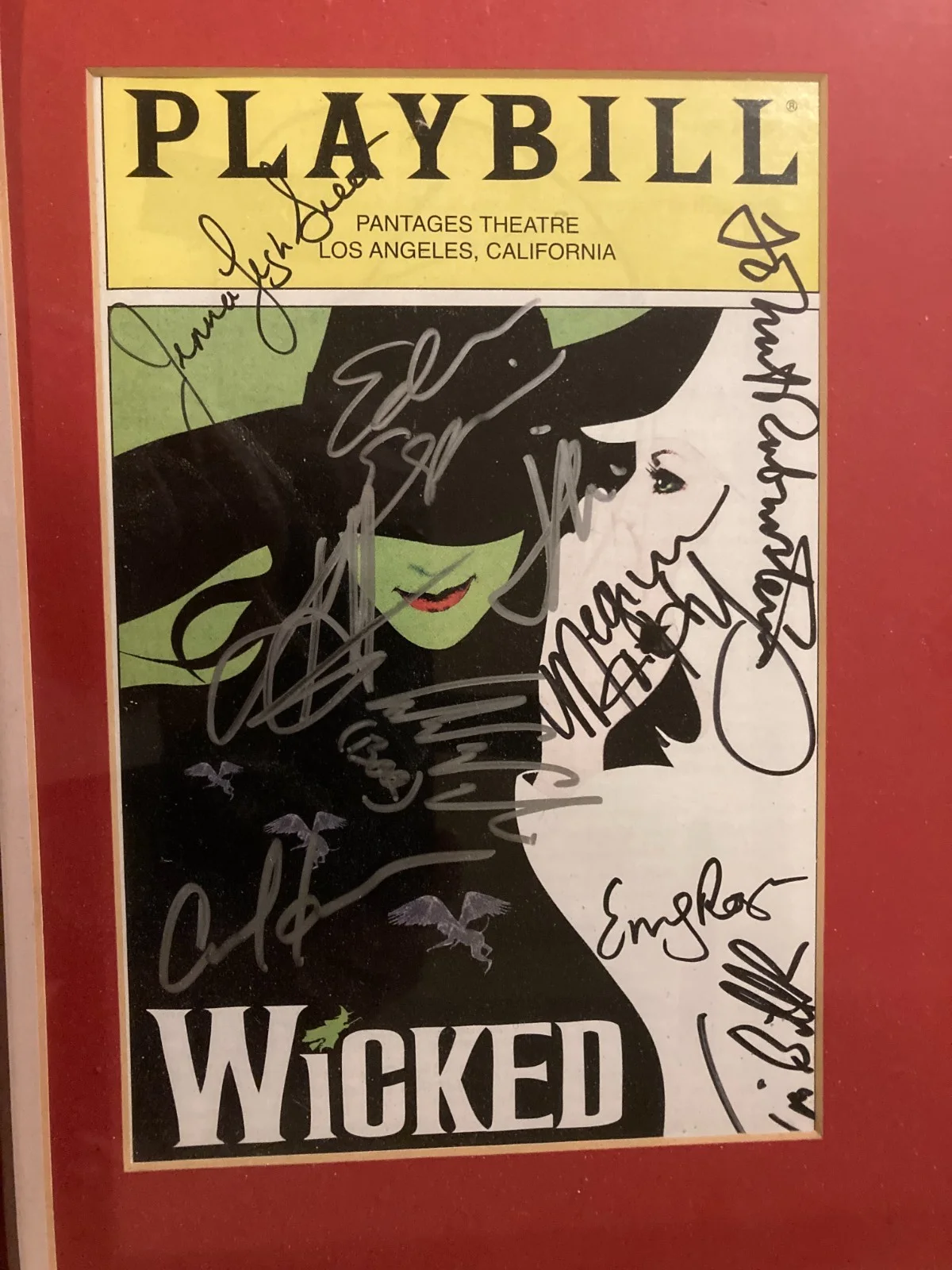 Cast — WICKED Broadway Cast Signed Playbill, Photo, Ticket 2007 Pantages Theater Framed, изображение 5