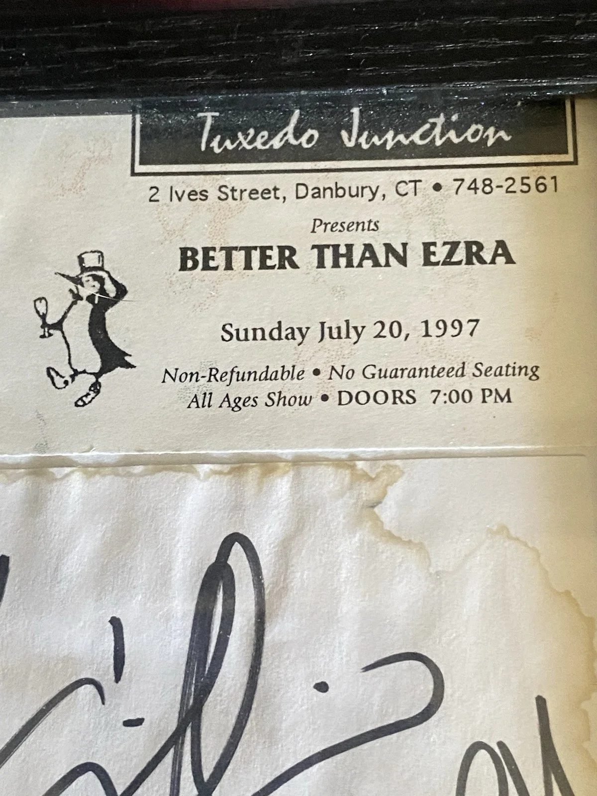 Better Than Ezra Signed Autographed Ticket Stub 1997 Tuxedo Junction Danbury CT, изображение 2