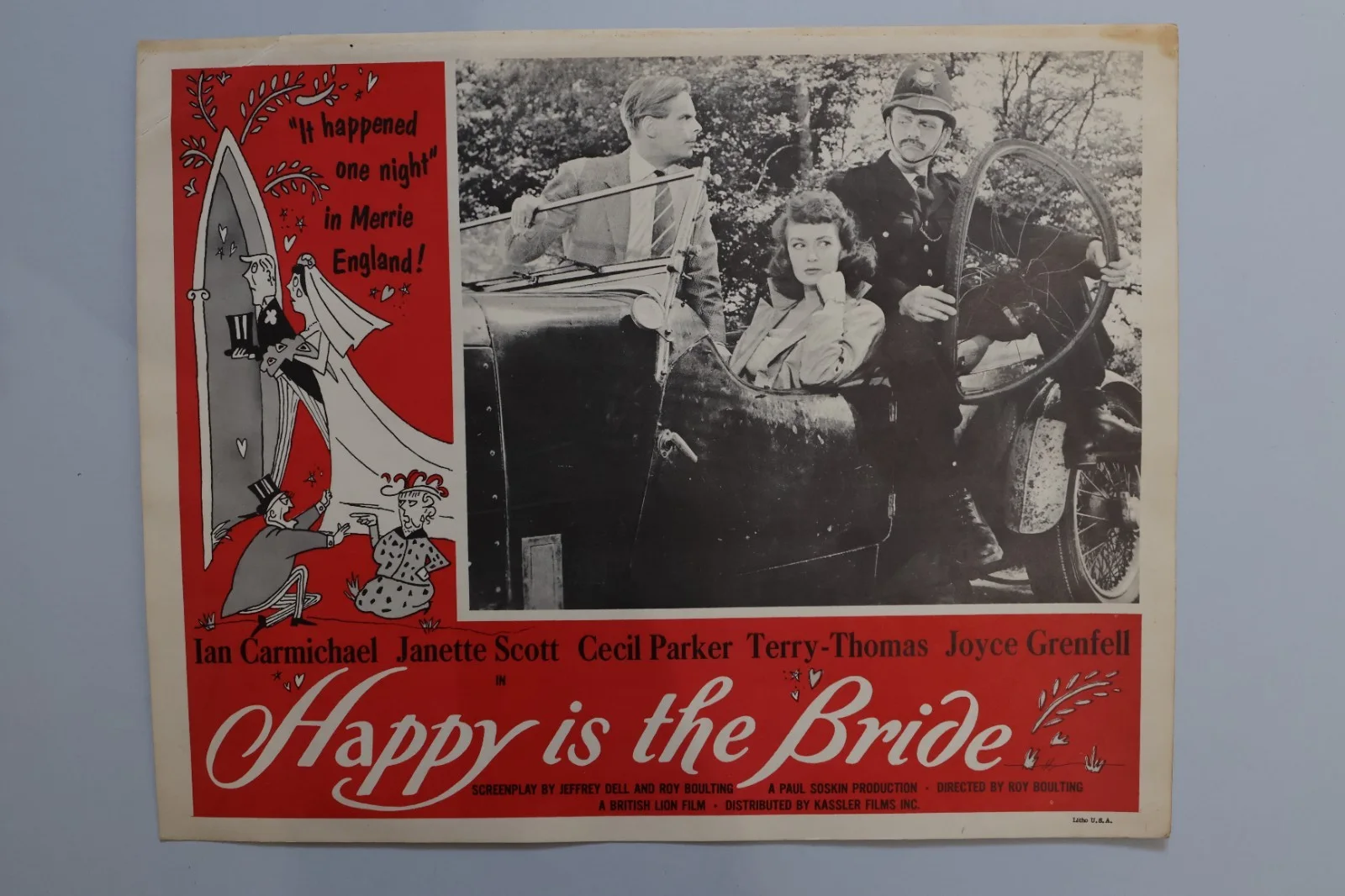 Happy is the Bride 4 US lobby Cards 1958 Terry Thomas , Joyce Grenfell, изображение 2