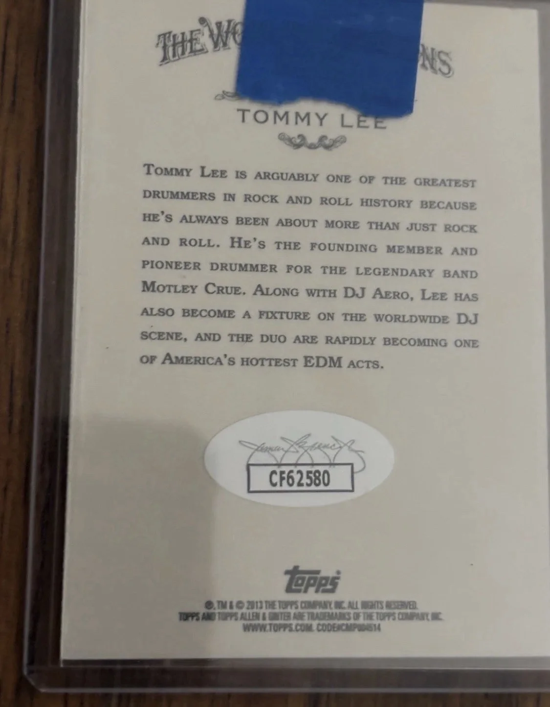 Topps Signed Allen Ginter Tommy Lee Motley Crue JSA, image 2