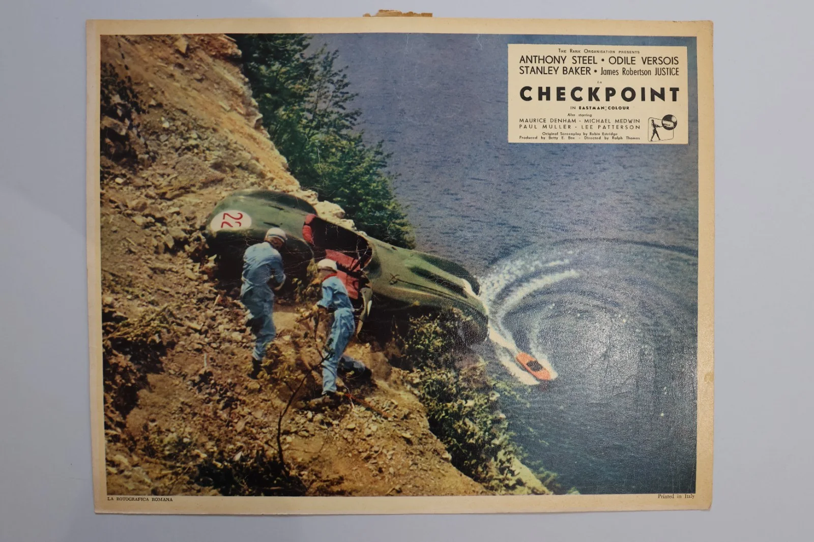 Checkpoint 6 English Lobby Cards 1956 Stanley Baker, James Robertson Justice, image 2