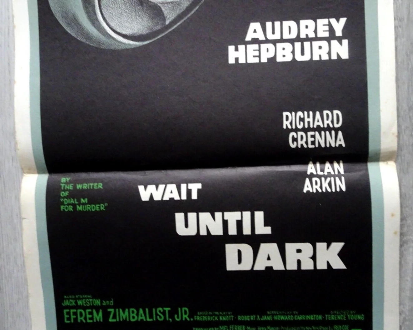 Wait Until Dark Poster Australian Daybill Audrey Hepburn Richard Creena, image 4