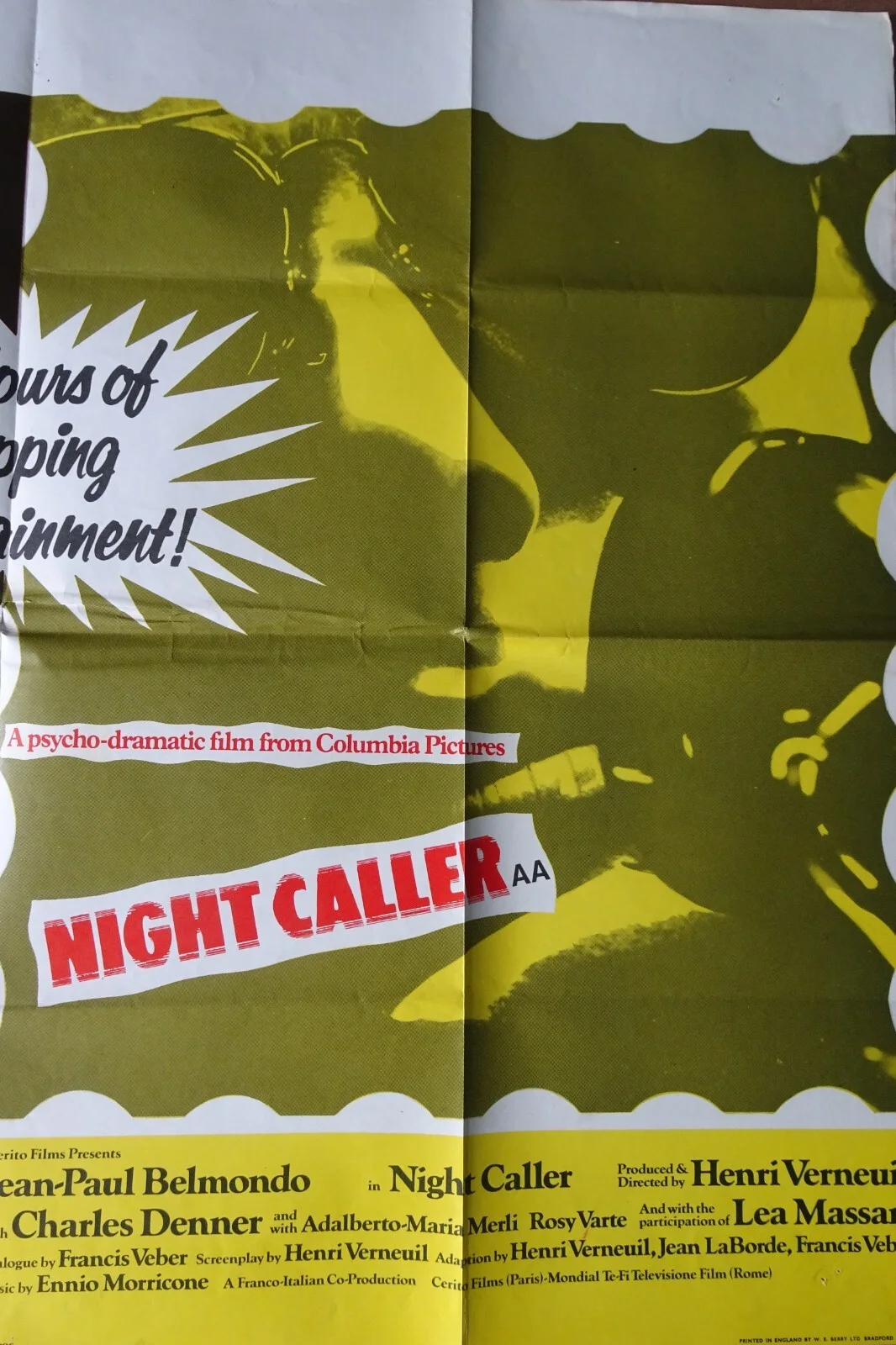 White line Fever The Night caller Poster Quad 1975 Jan Michael Vincent Belmondo, изображение 3