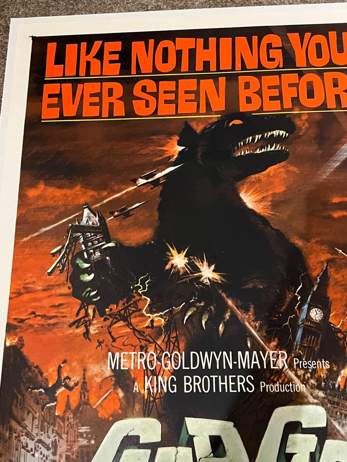 GORGO US 1 Sheet LINEN BACKED Film Poster 1961 BILL TRAVERS WILLIAM SYLVESTER, изображение 2