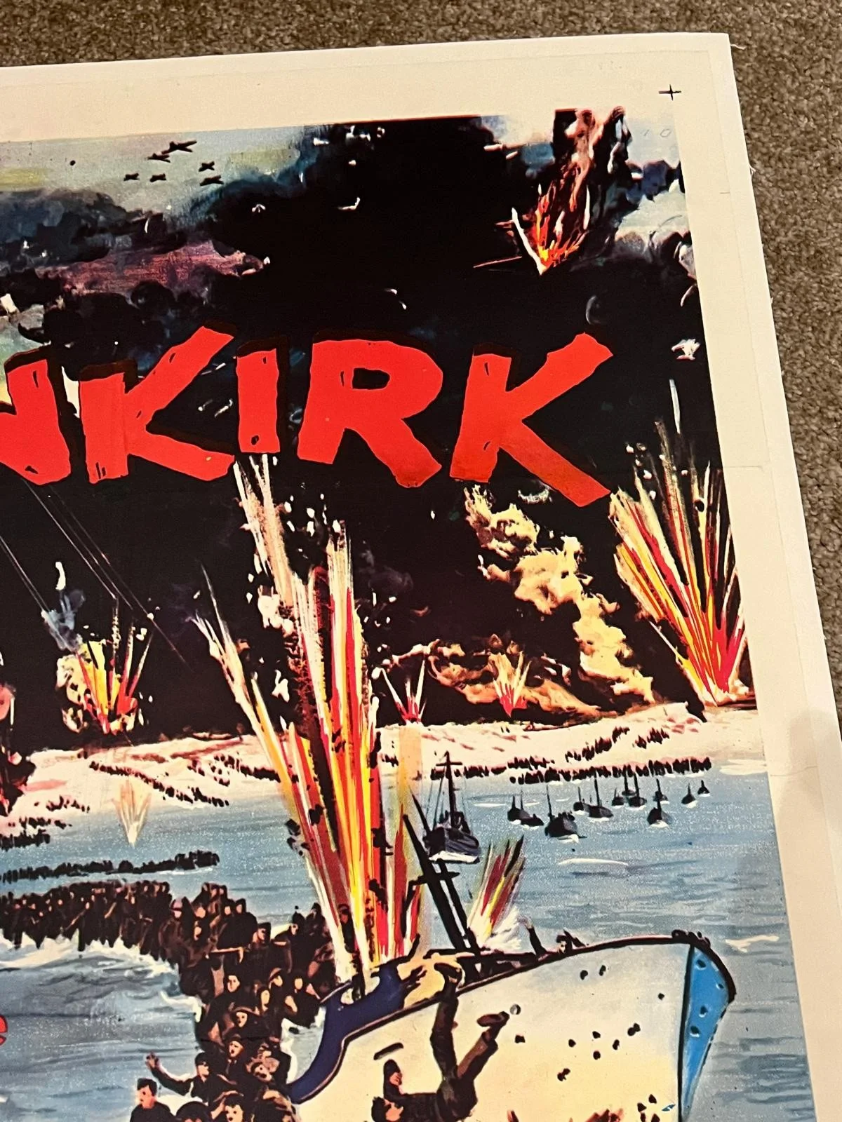 Dunkirk US 1 Sheet 1958 LINEN BACKED 27x41" Original Vintage Film Poster, изображение 3
