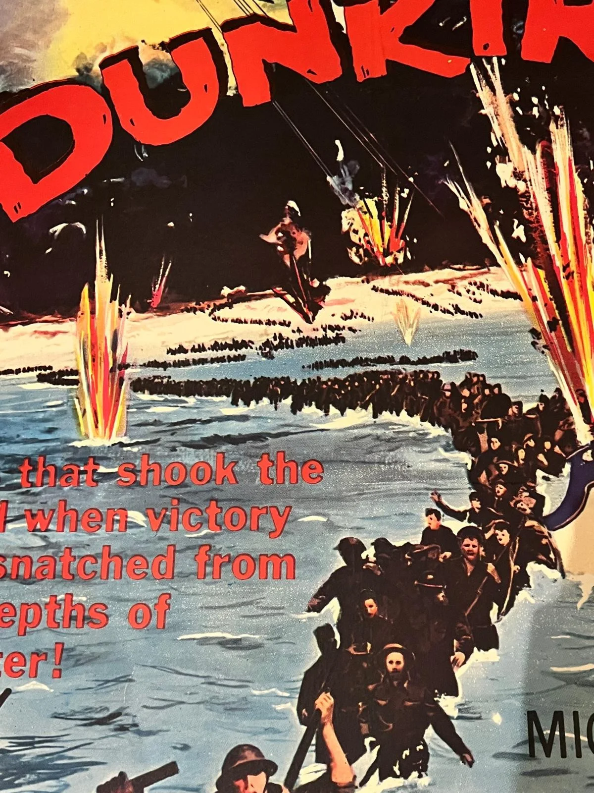 Dunkirk US 1 Sheet 1958 LINEN BACKED 27x41" Original Vintage Film Poster, изображение 5