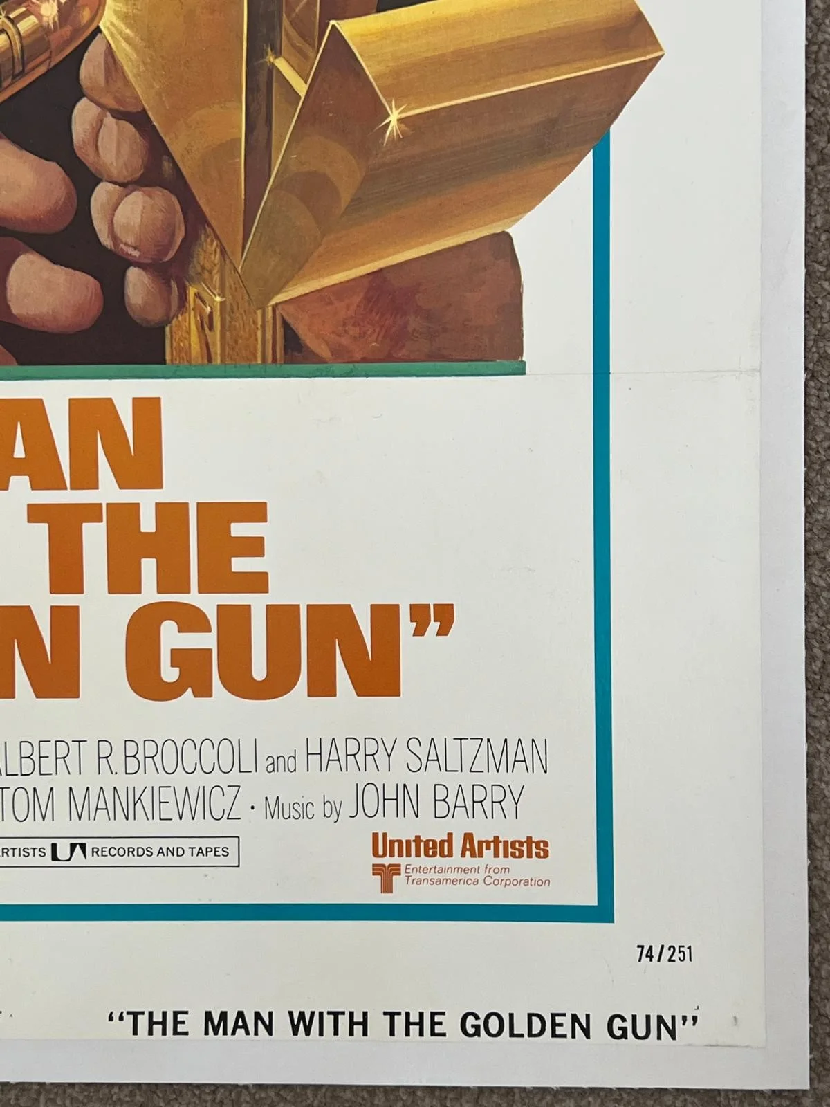 The Man With The Golden Gun West Hemi US 1 Sheet 1974 Robert McGinnis Film Poste, изображение 2