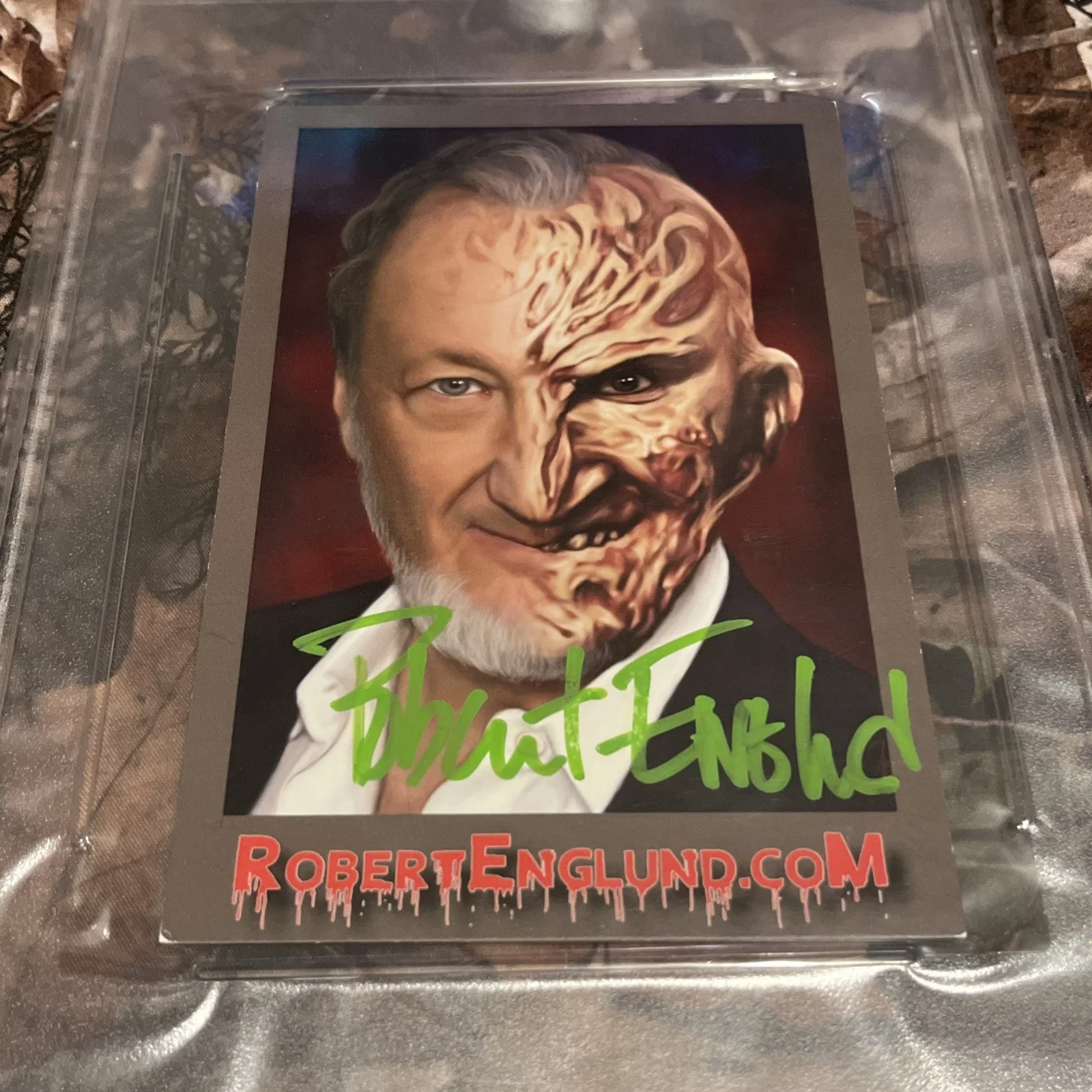 Robert England Autograph 4x6 Nightmare On Elm Street PSA/DNA Authentic Green Ink, изображение 3