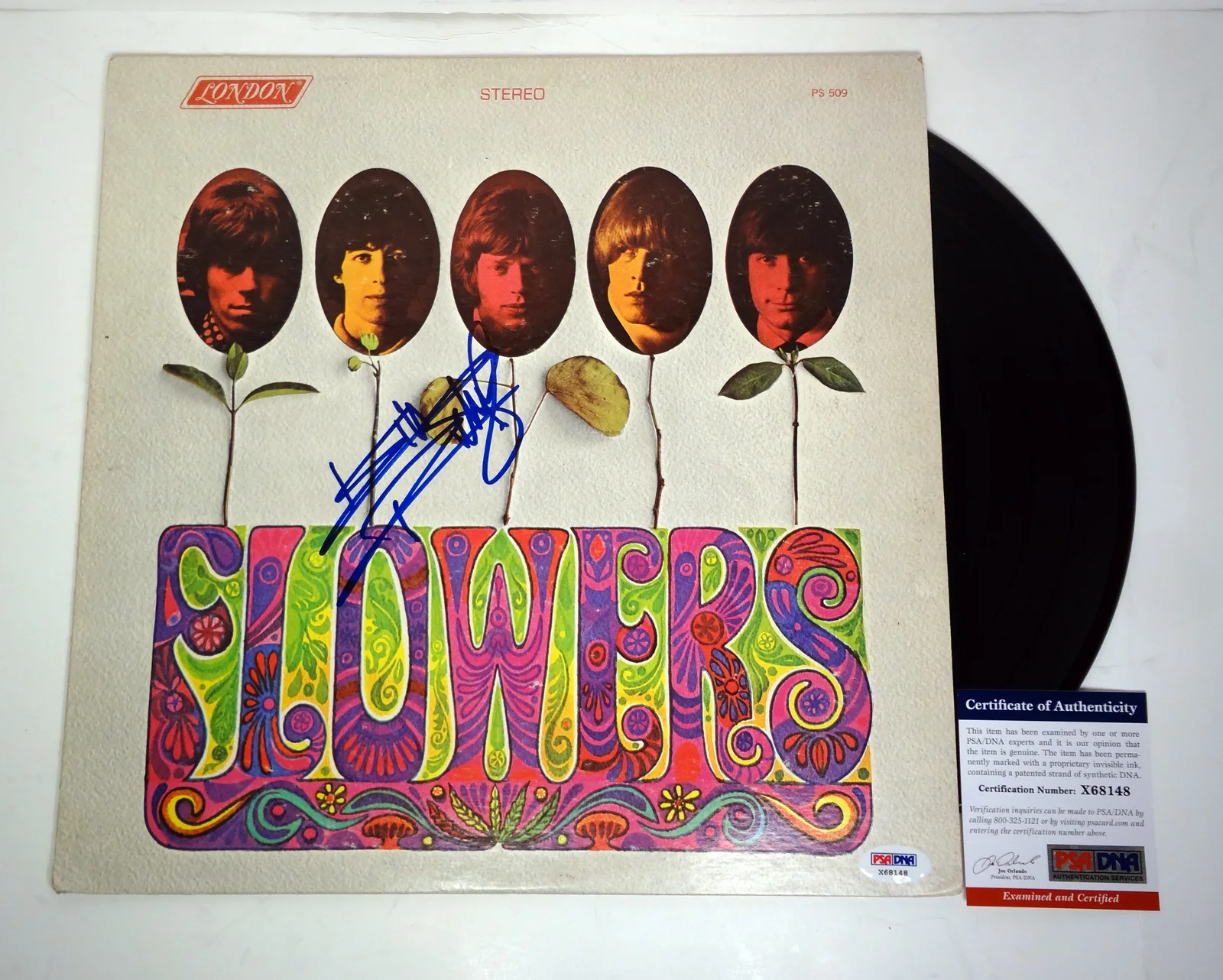 Keith Richards — Keith Richards The Rolling Stones Signed Flowers Vinyl Record Album PSA/DNA COA