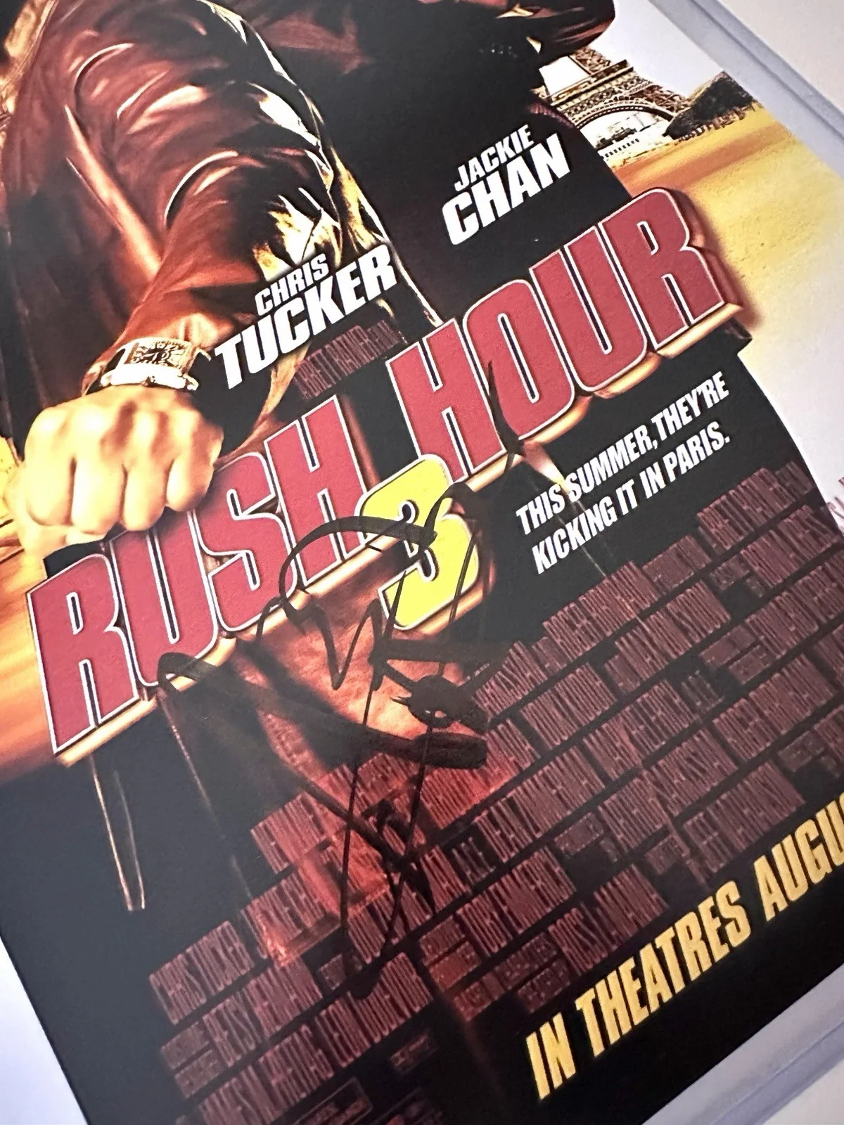 Rare Rush Hour 3 Movie Poster Jackie Chan Signed Beckett, image 2