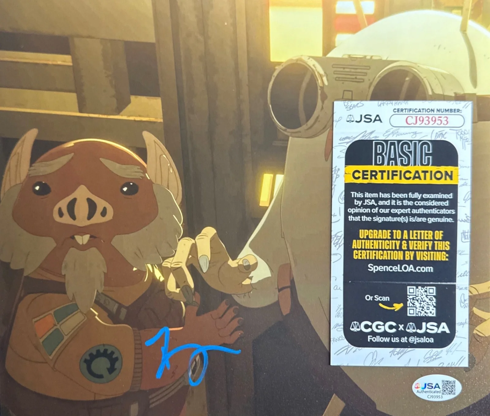 Bobby Moynihan — Bobby Moynihan Signed 8x10 Star Wars Resistance Photo JSA CJ93953, image 2