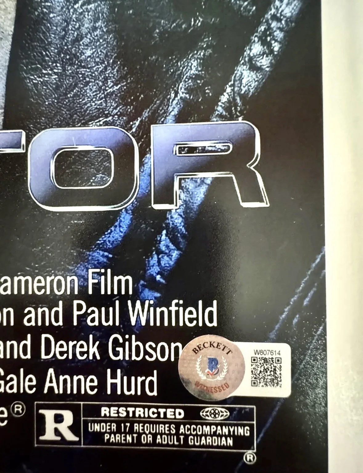 Rare The Terminator Movie Poster Signed Biehn Hamilton Collection Beckett BAS, image 2