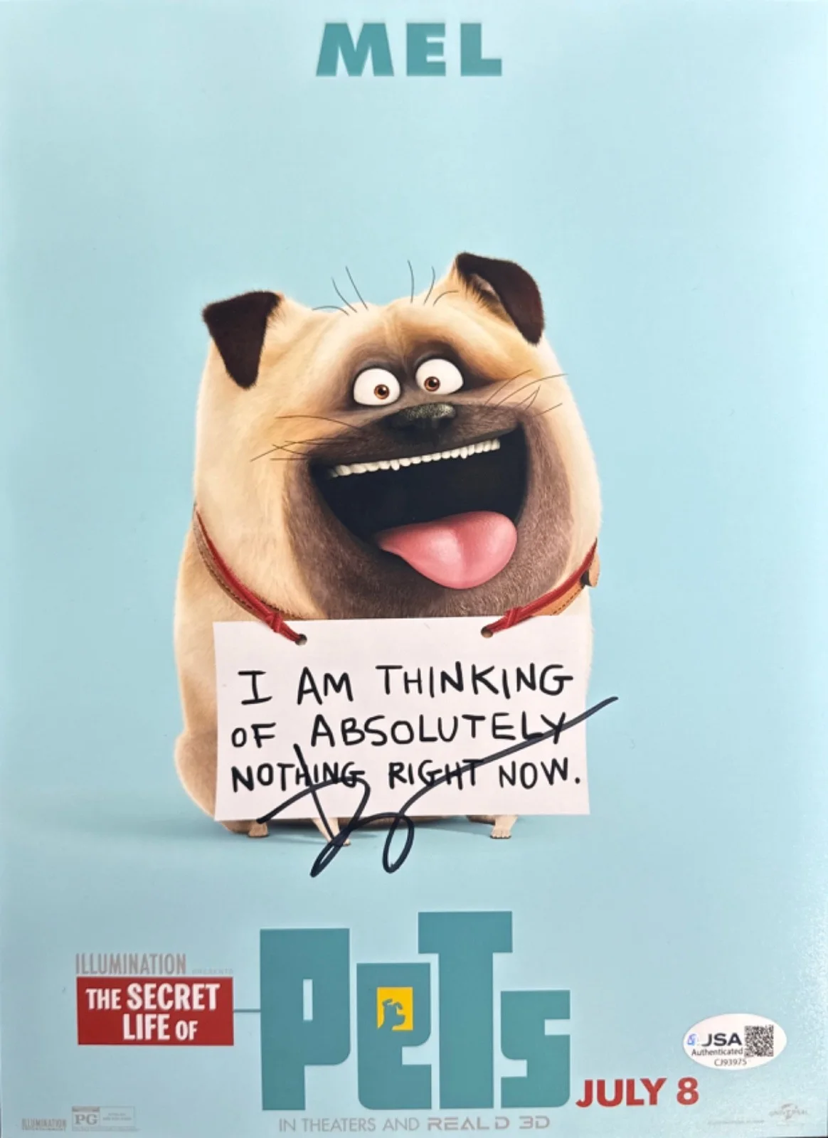 Bobby Moynihan — Bobby Moynihan Signed 8x10 Secret Life Of Pets Mel Photo JSA CJ93975