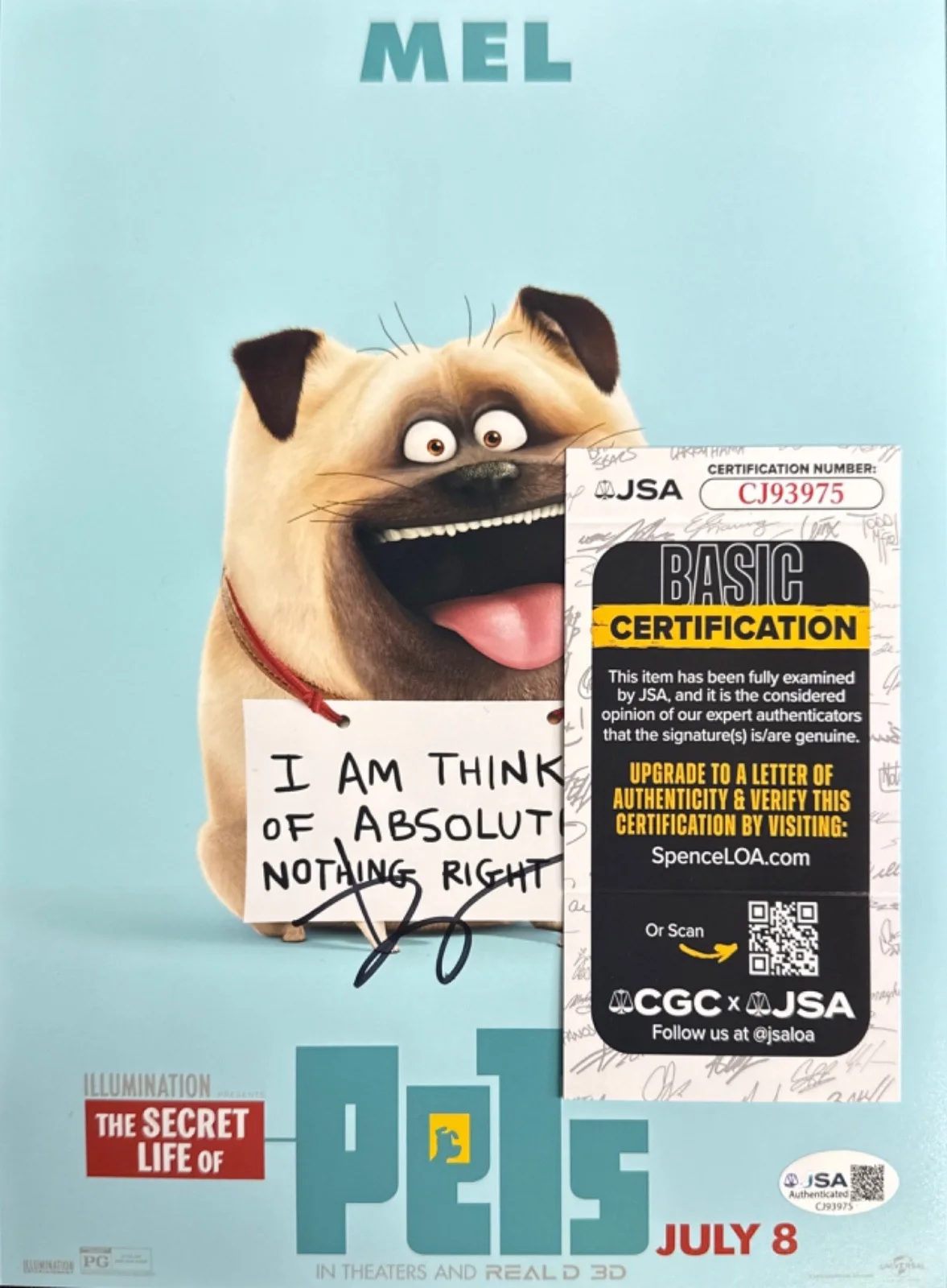 Bobby Moynihan — Bobby Moynihan Signed 8x10 Secret Life Of Pets Mel Photo JSA CJ93975, изображение 2