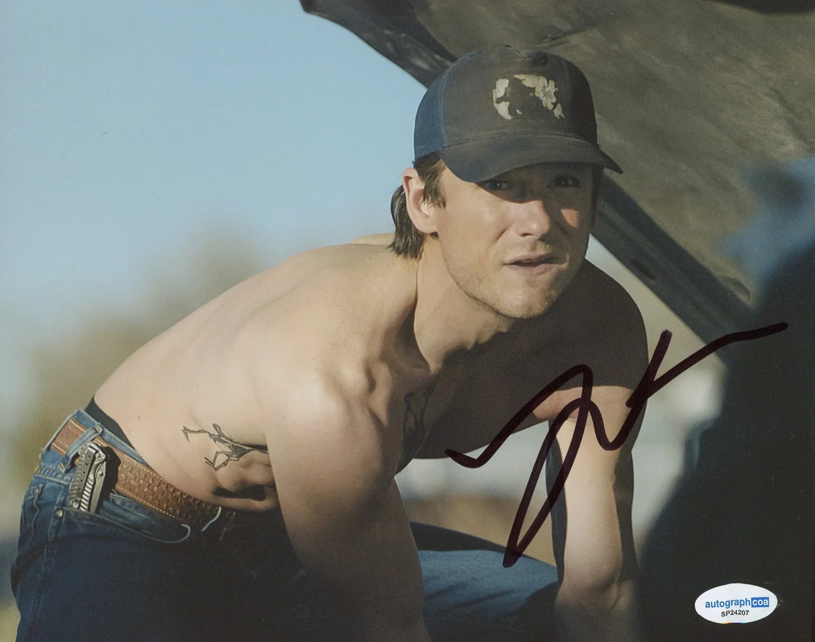 Lewis Pullman — Lewis Pullman Signed Autographed OUTER RANGE 8x10 Photo PROOF ACOA G Sentry, image 2