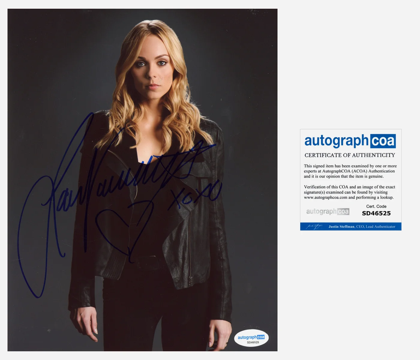 LAURA VANDERVOORT — Laura Vandervoort signed Autographed 8x10 Photo b Hot SEXY Smallville ACOA COA