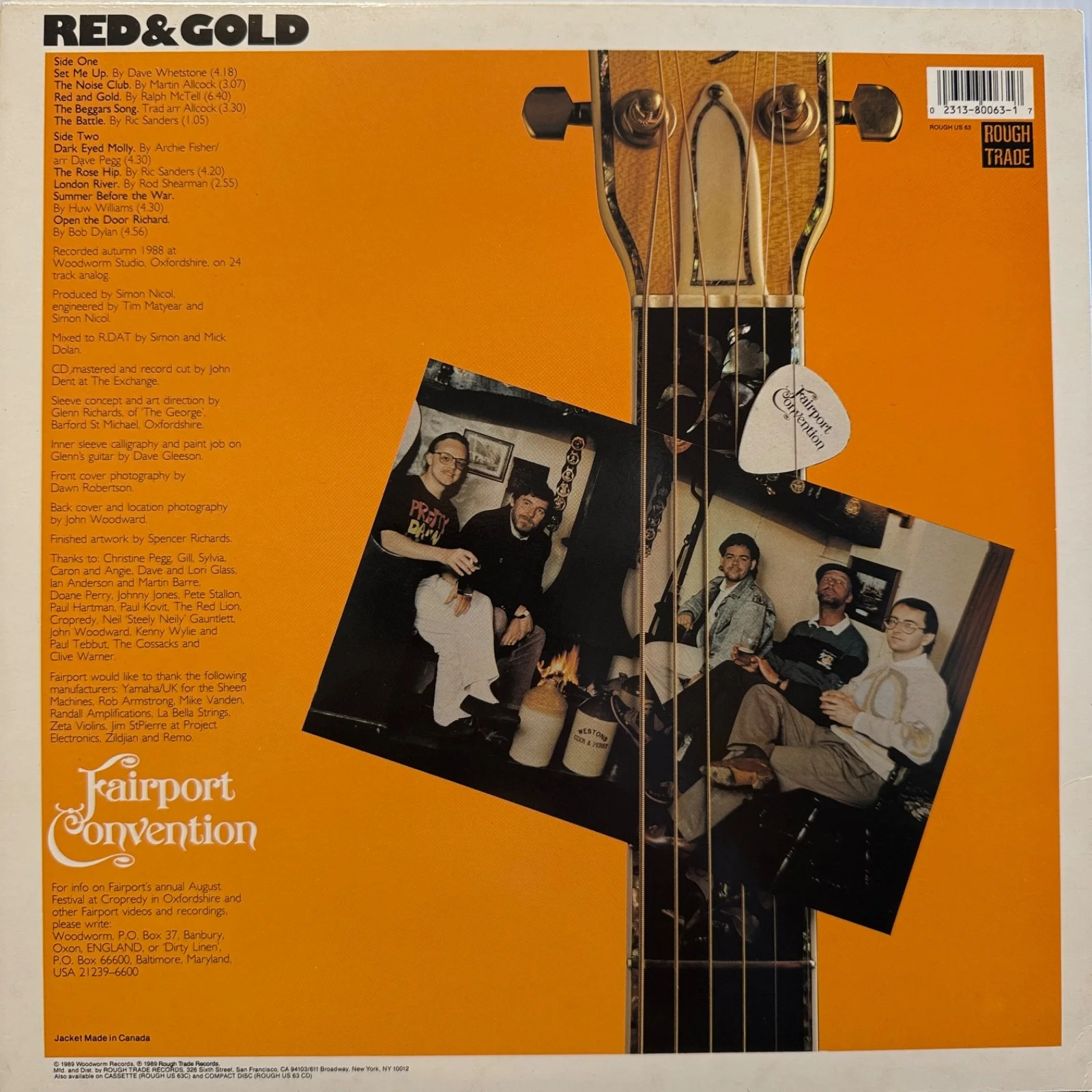 FAIRPORT CONVENTION "Red & Gold" AUTOGRAPHED BY ALL 5 - USA vinyl with insert NM, изображение 2
