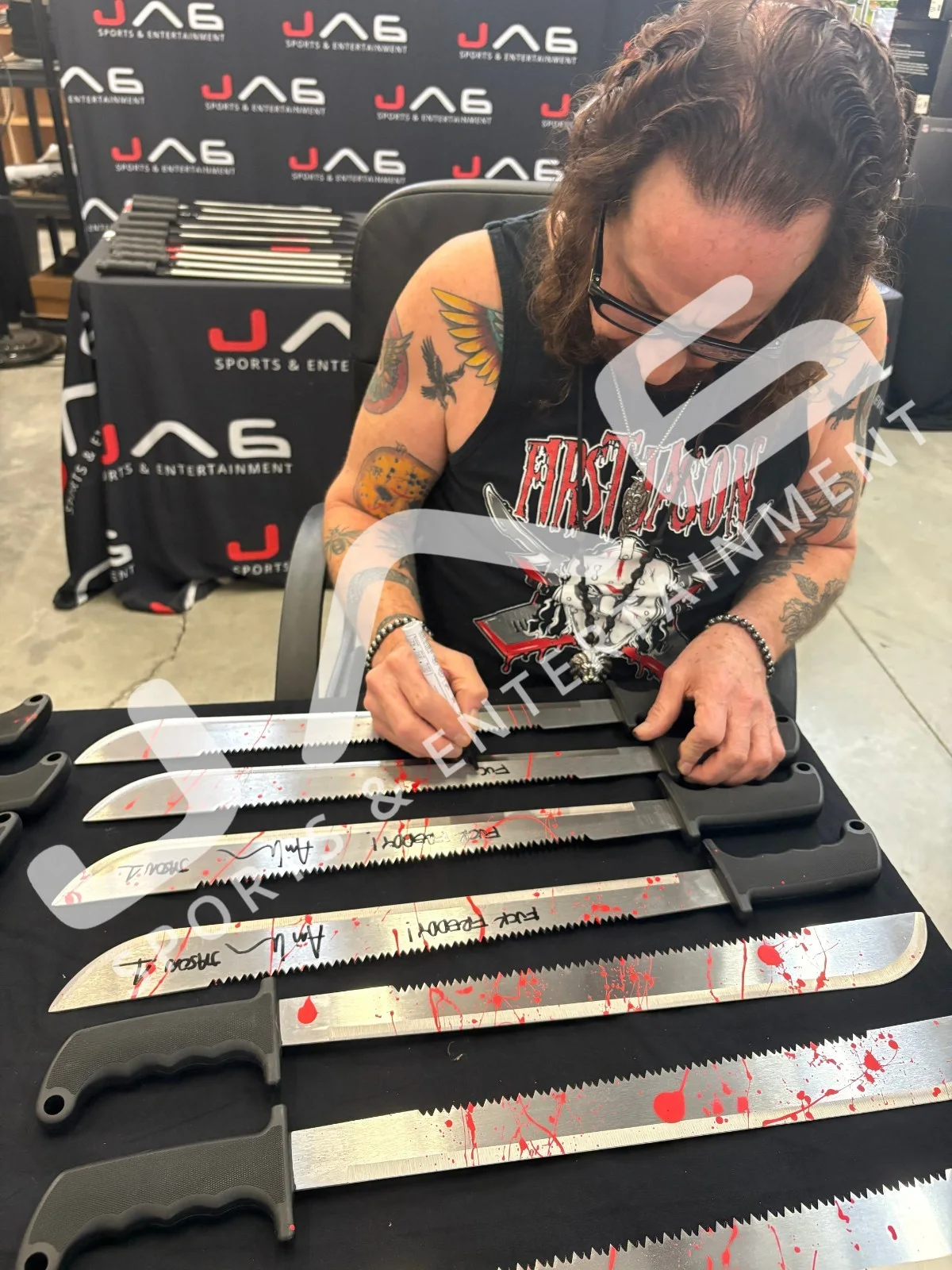 Ari Lehman — Ari Lehman autographed signed sketch inscribed machete Friday the 13th JSA Jason, изображение 3