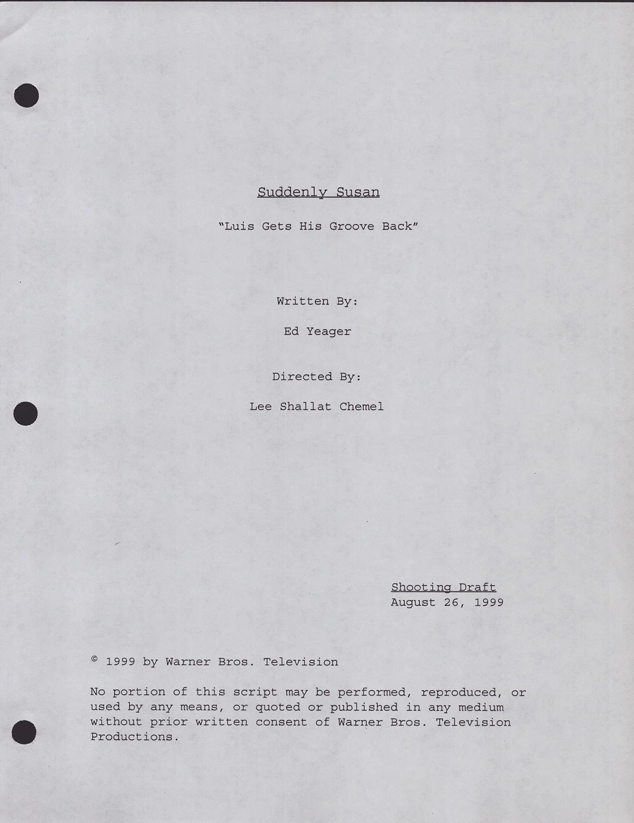 Currie Graham, Nestor Carbonell, Kathy Griffin, Eric Idle — SUDDENLY SUSAN TV CAST - SCRIPT SIGNED CIRCA 1999 WITH CO-SIGNERS, image 2