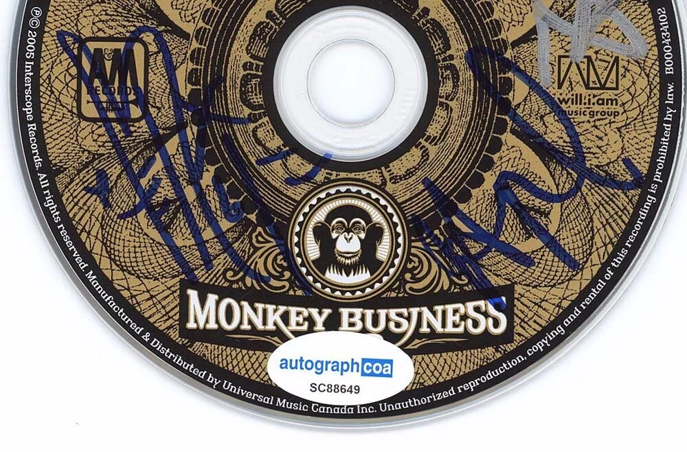 FERGIE, WILL.I.AM, BLACK EYED PEAS — BLACK EYED PEAS All 4 signed "MONKEY BUSINESS" CD EXACT PROOF Fergie ACOA COA, изображение 5