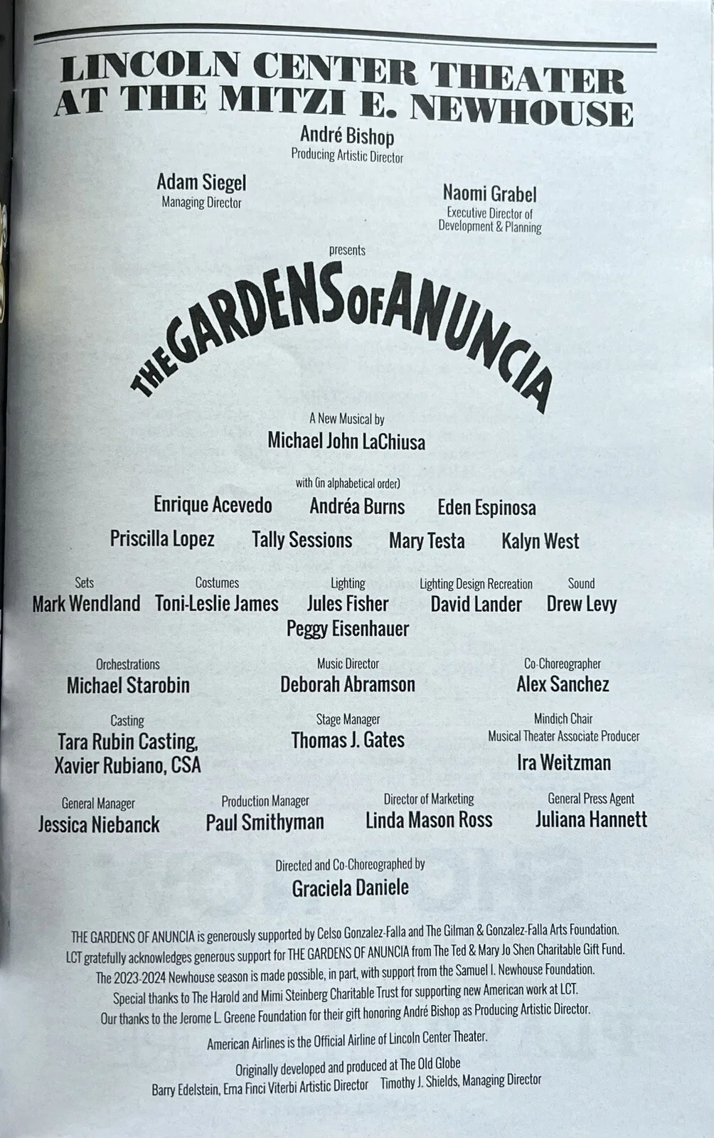 The Gardens of Anuncia Signed IP Broadway Playbill Eden Espinosa Priscilla Lopez, изображение 3
