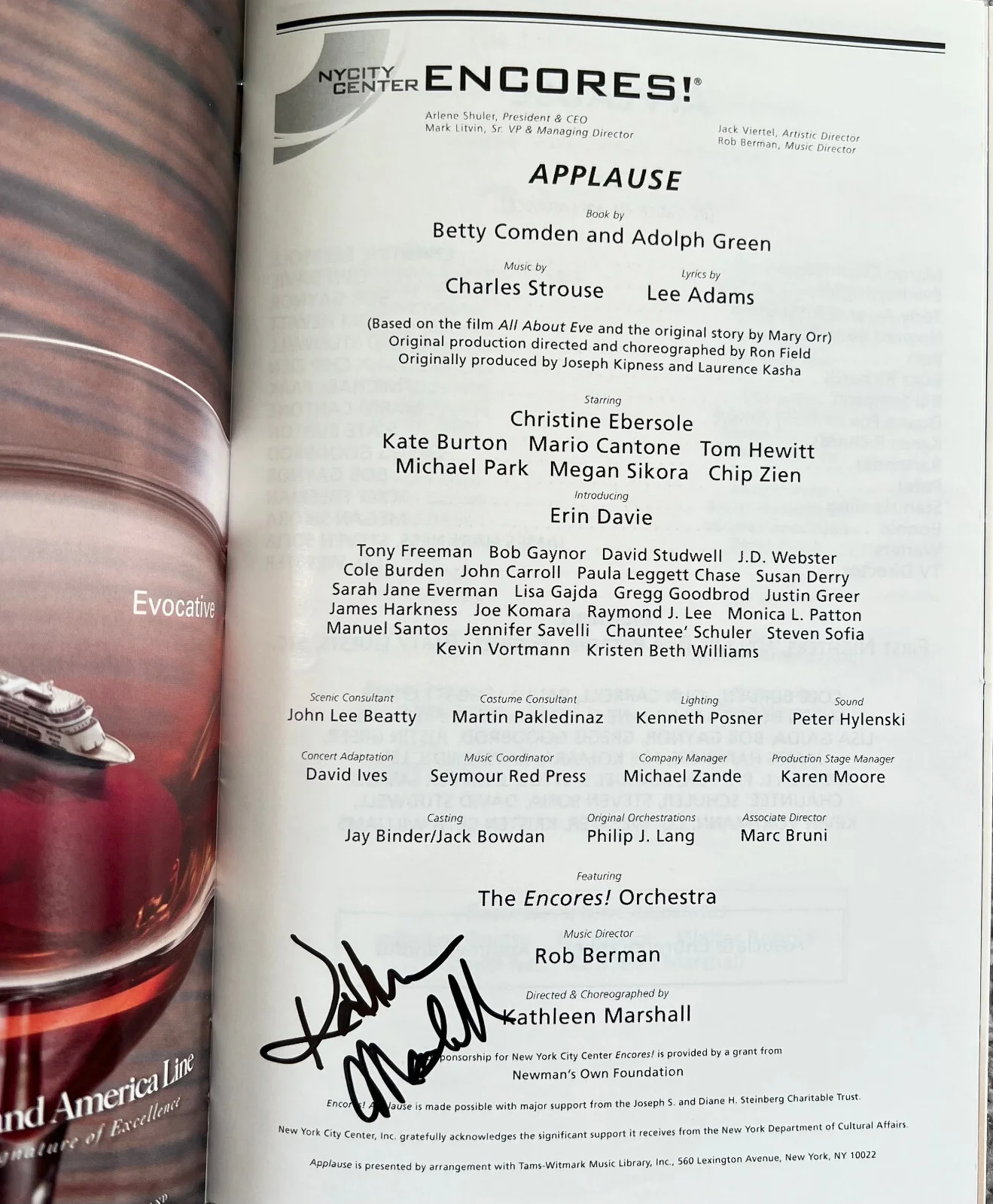 Applause Signed In Person Broadway Playbill - Kate Burton, image 3
