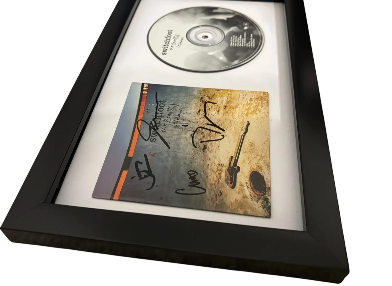 SWITCHFOOT SIGNED AUTOGRAPH x4 THE BEAUTIFUL LETDOWN FRAMED CD JON FOREMAN +3, image 2